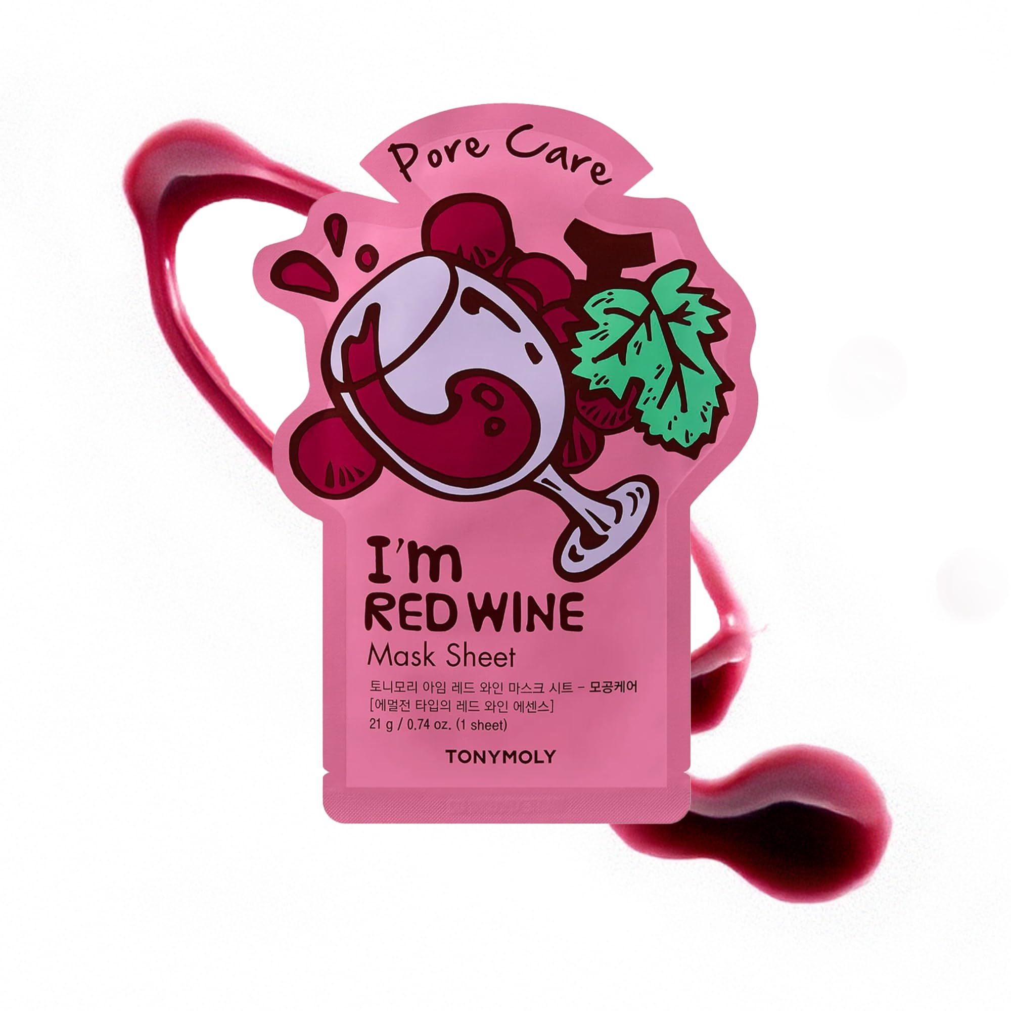Tonymoly I’m Red Wine Sheet Mask 1 Count Korean Skincare Face Mask With Red