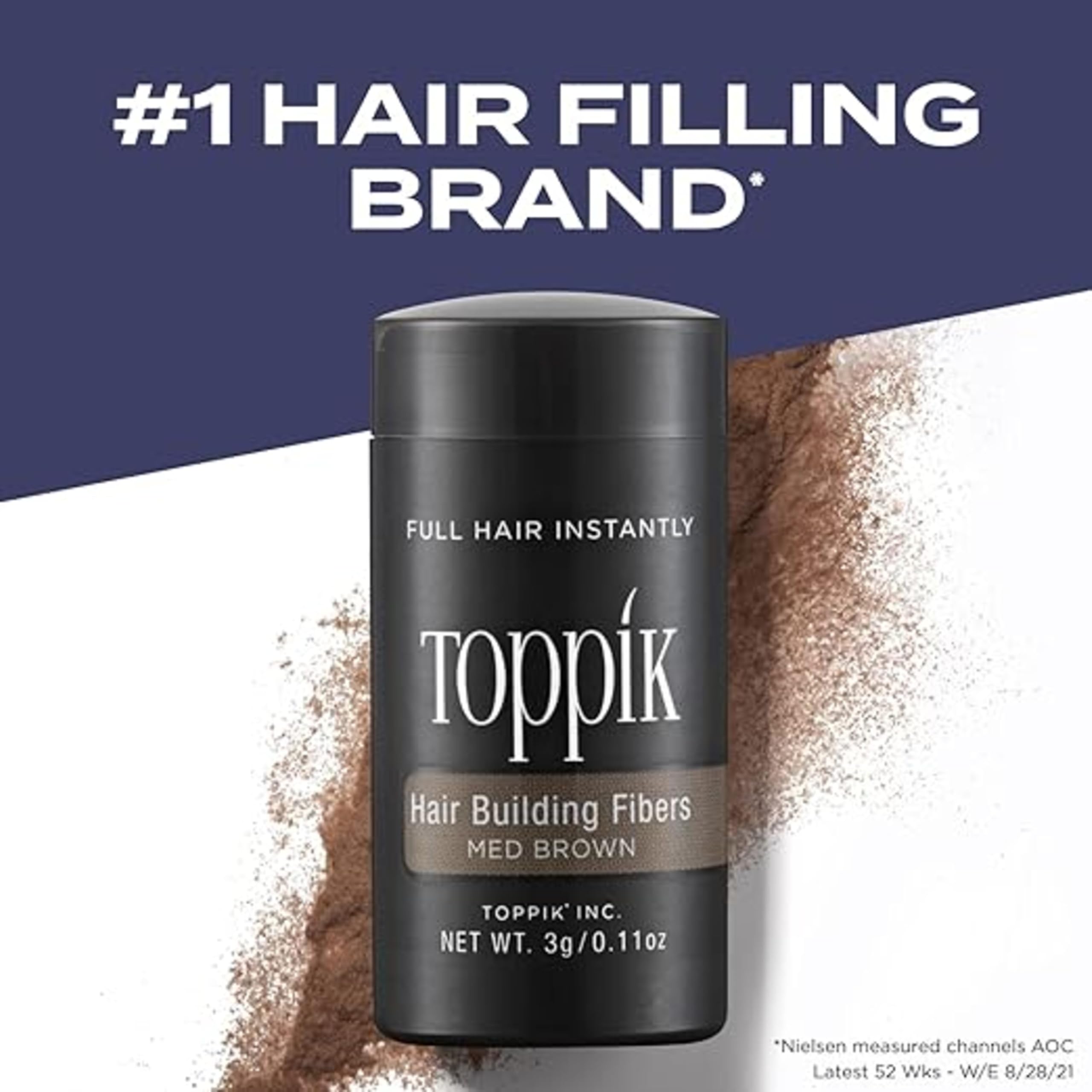 Toppik Hair Building Fibers Medium Brown 12g Fill In Fine or Thinning Hair - Thumbnail 2
