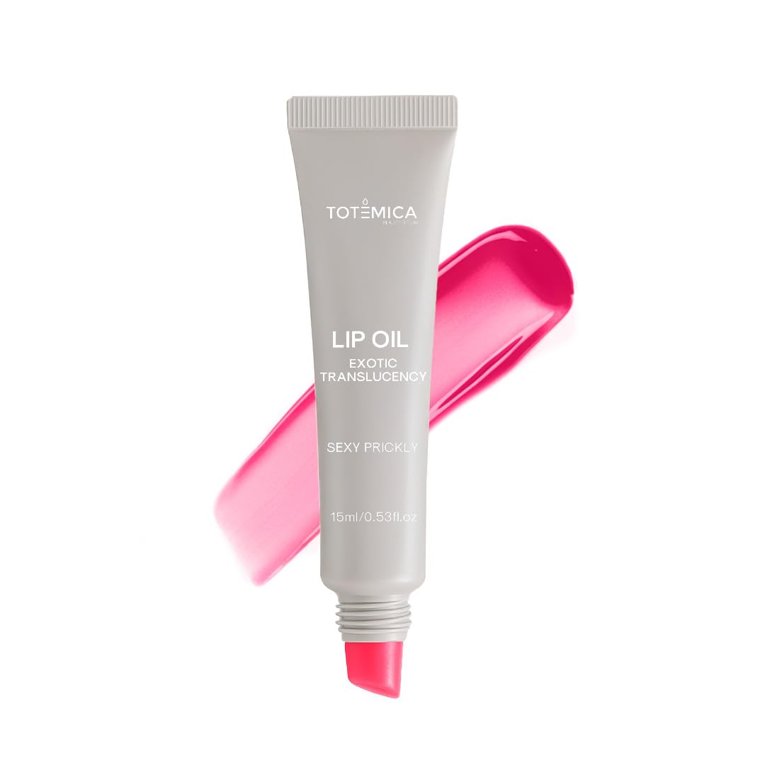 (6-pack) TOTEMICA Lip Oil for women by Ana Patricia, Hydrating Exotic Translucency, Glossy Lip Balm Shine with Shea Butter & Jojoba Oil, Non-Sticky Lip Gloss Nourishing Finish | 0.53 oz - Sexy Prickly
