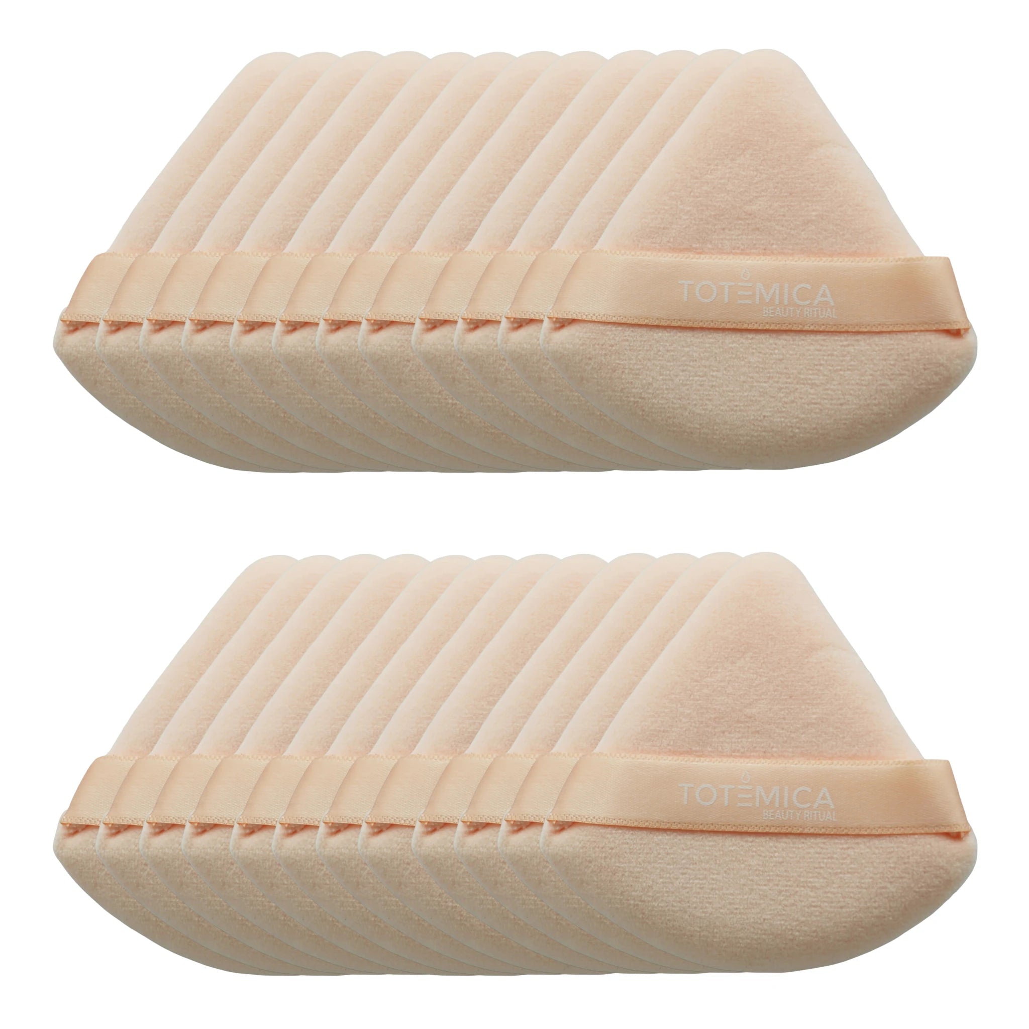 (24-pack) Totemica Triangle Velvet Powder Puff Peach