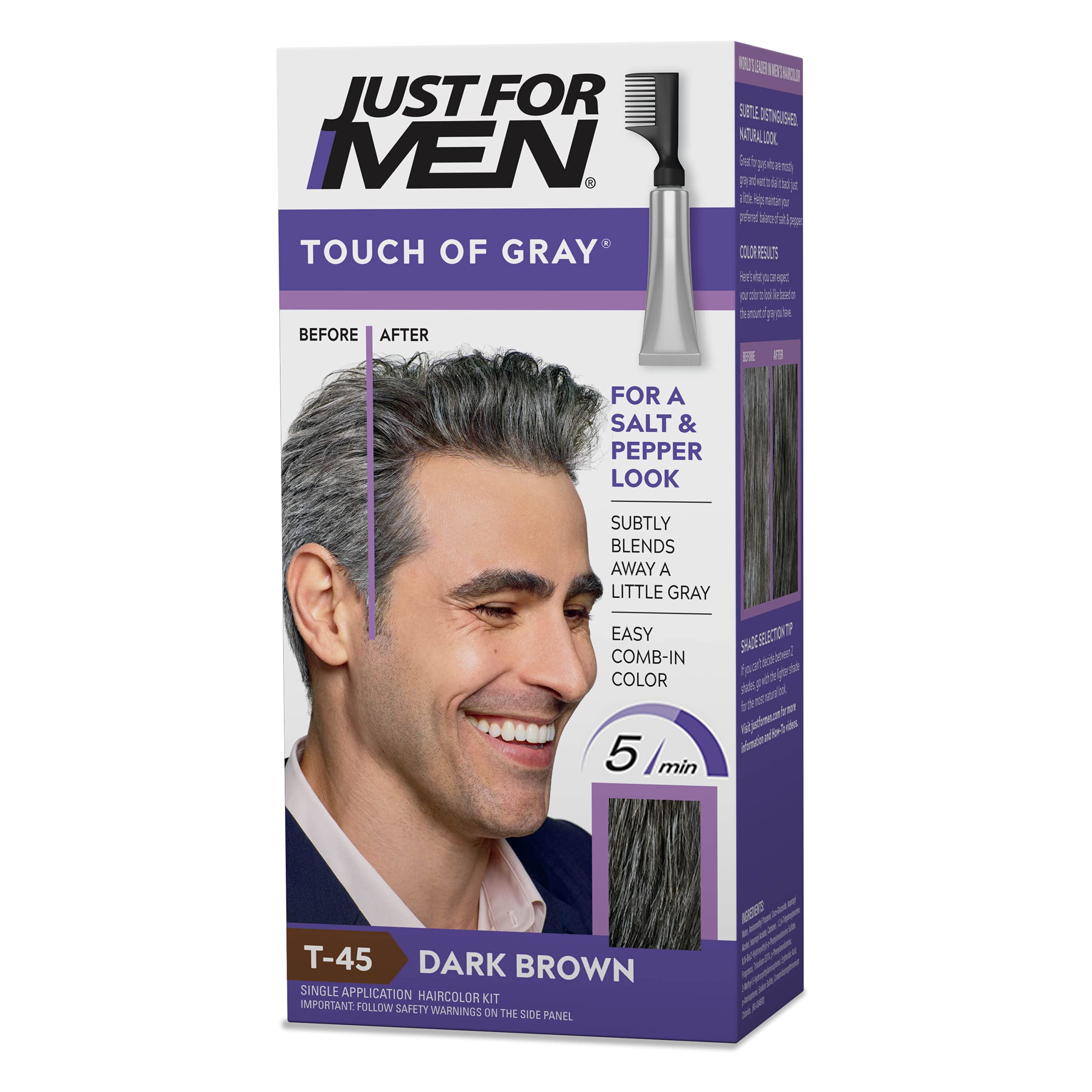 Just Touch of Gray Hair Color Kit With Comb Applicator for Easy Application