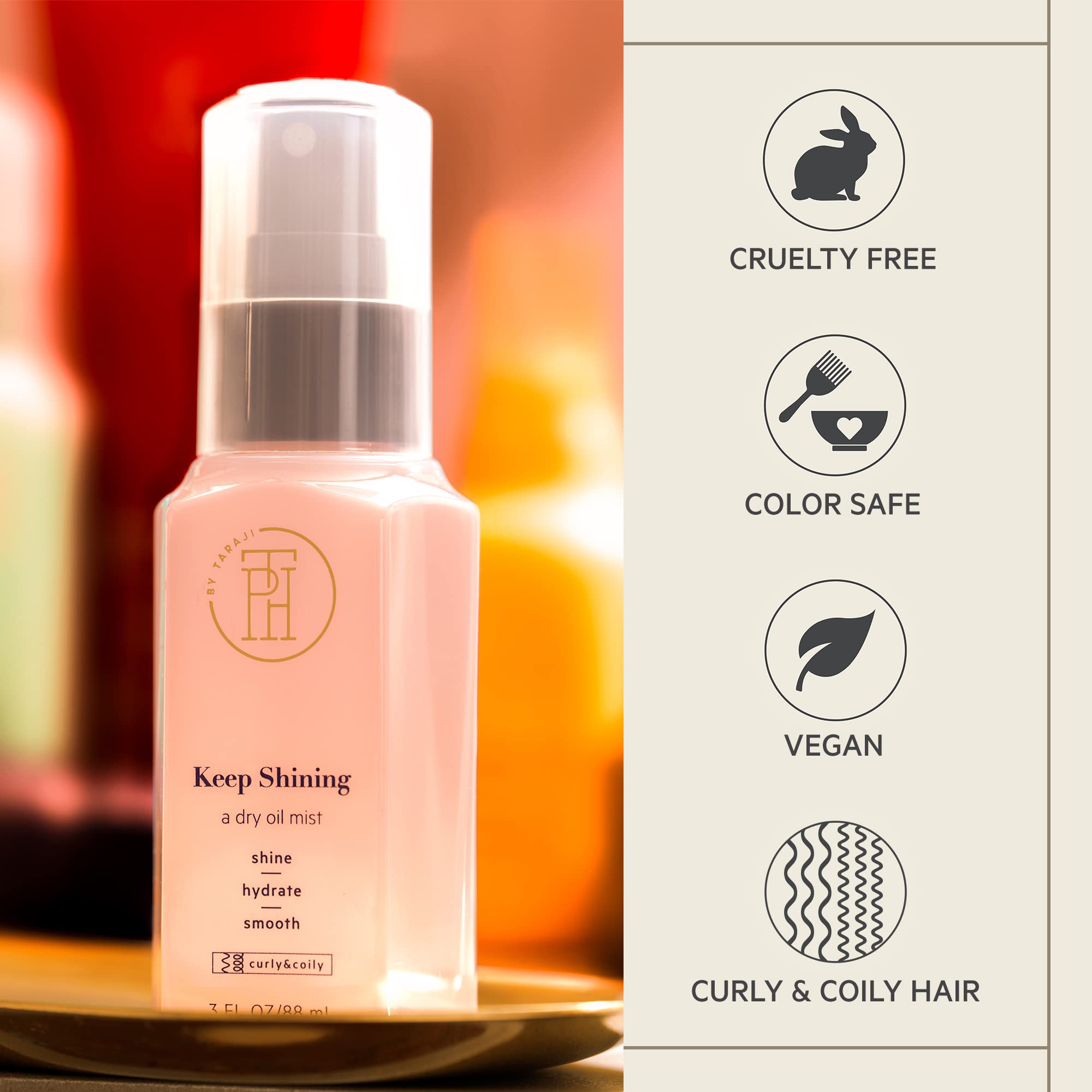 Tph By Taraji Keep Shining Dry Oil Mist for Coily Curly Hair | Protective Gloss - Thumbnail 3