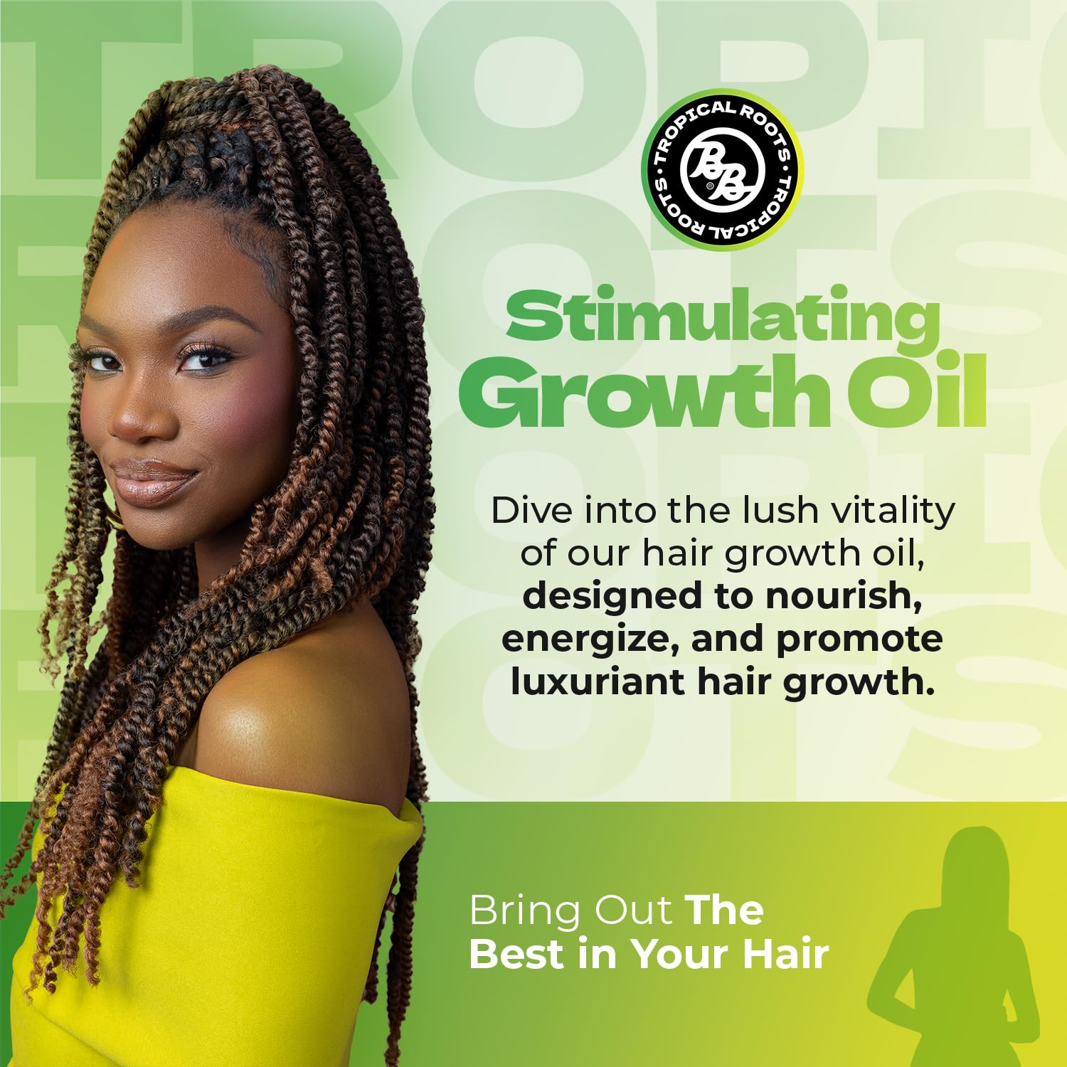 Bronner Brothers Tropical Roots Growth Oil 8 Fl Oz - Thumbnail 2