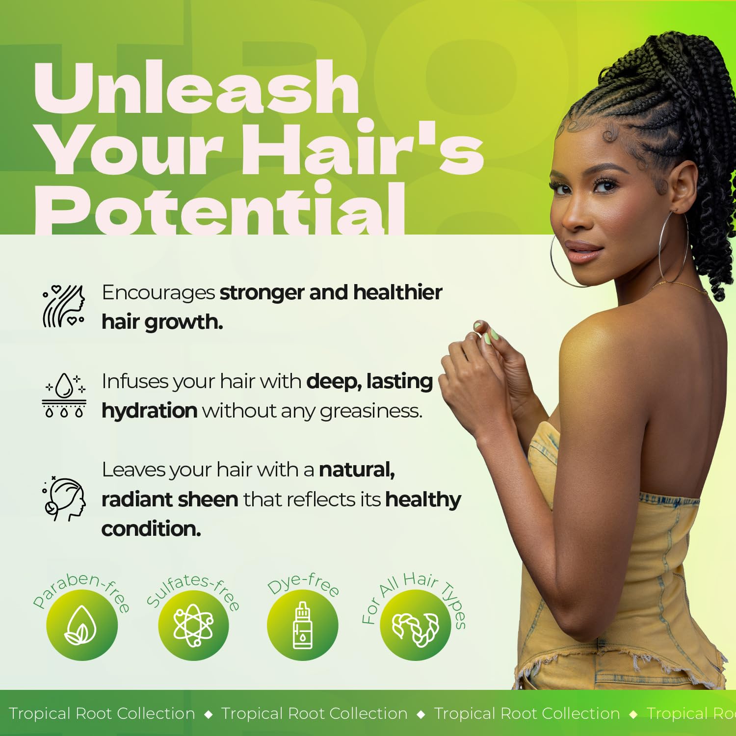 Bronner Brothers Tropical Roots Growth Oil 8 Fl Oz - Thumbnail 3