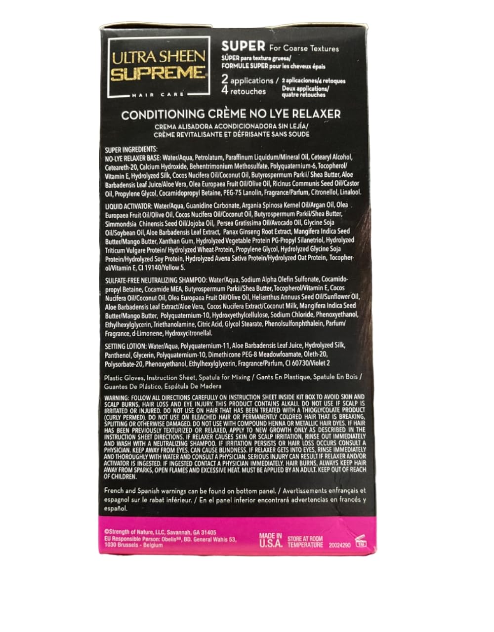Ultra Sheen Supreme No Lye Relaxer Conditioning Creme Kit Super 1 Ea 1count - Thumbnail 3