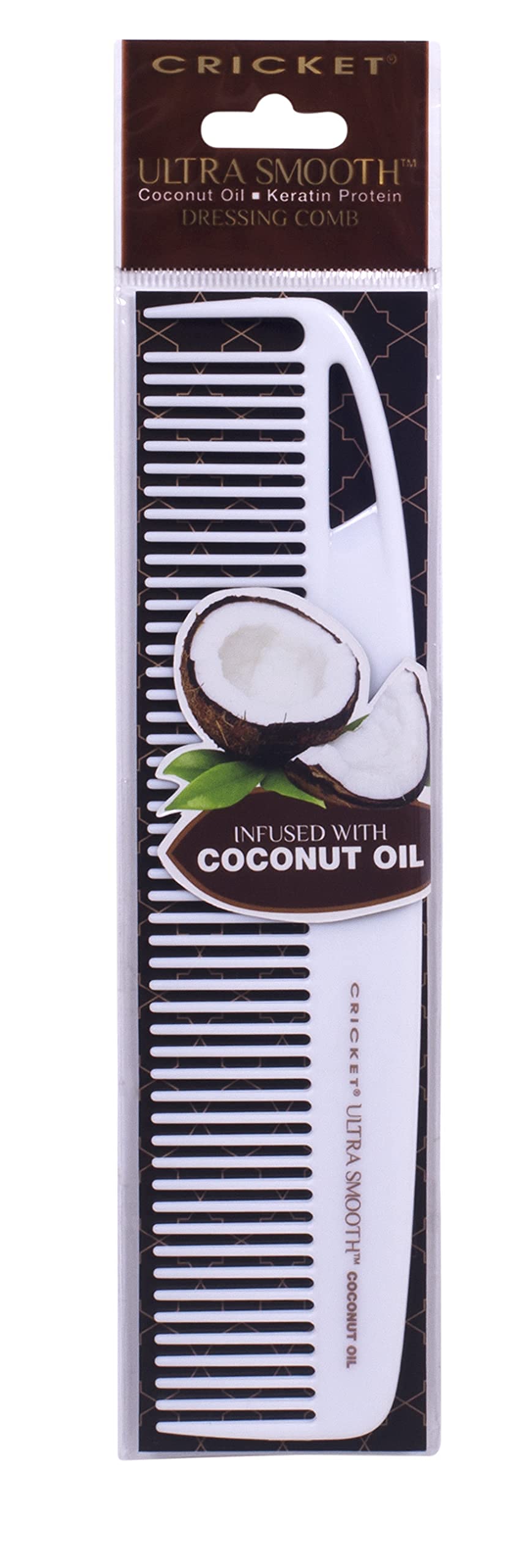 Cricket Ultra Smooth Coconut Dressing Comb Infused With Coconut Oil Keratin for