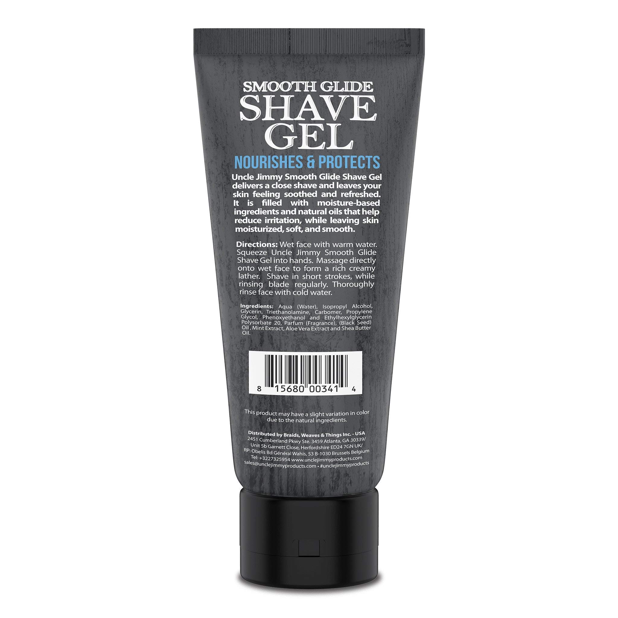 Uncle Jimmy Smooth Glide Shave Gel With Sensitive Skin Non Foaming Soothing - Thumbnail 3