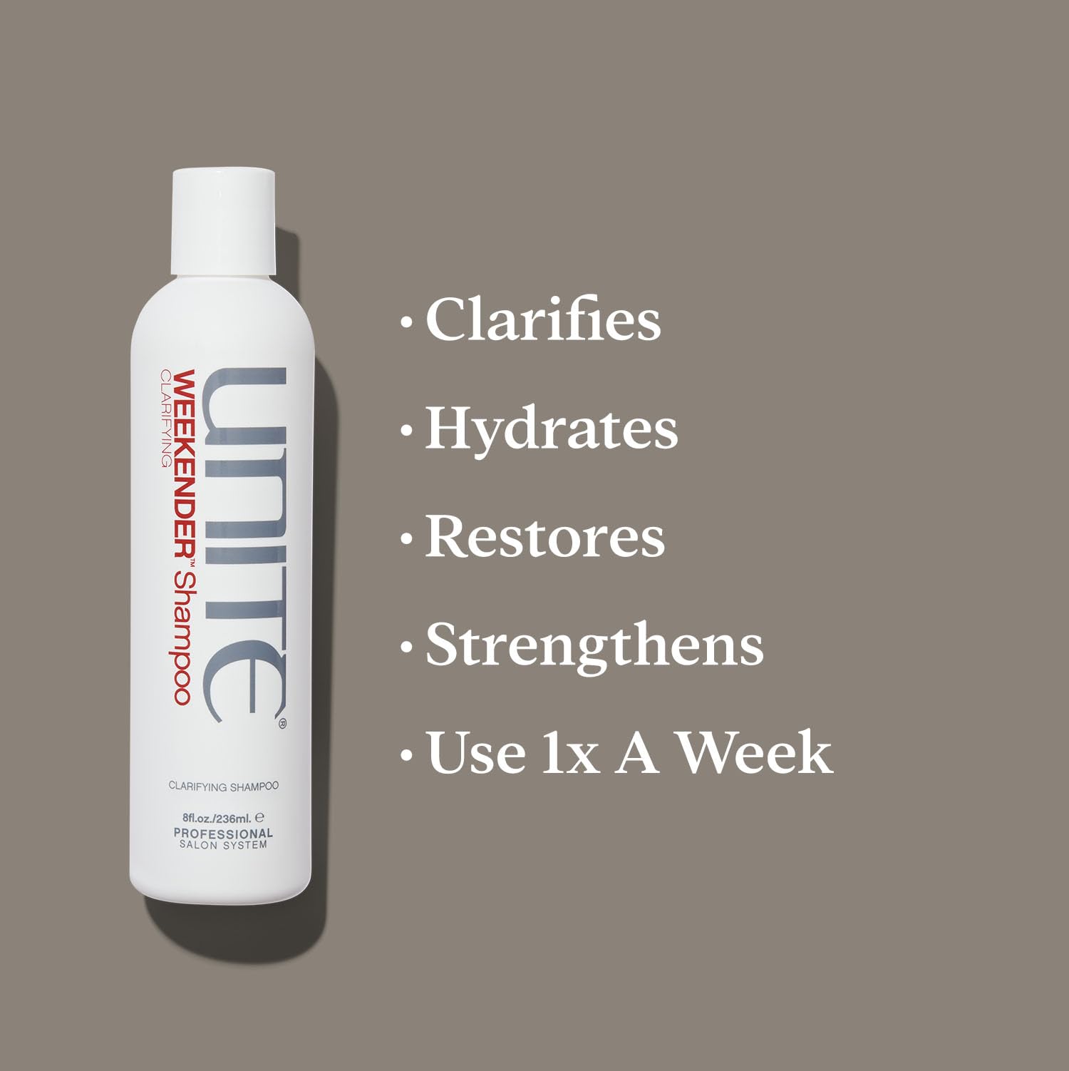 Unite Hair Weekender Shampoo Clarifying Formula for Product Build Up Removal