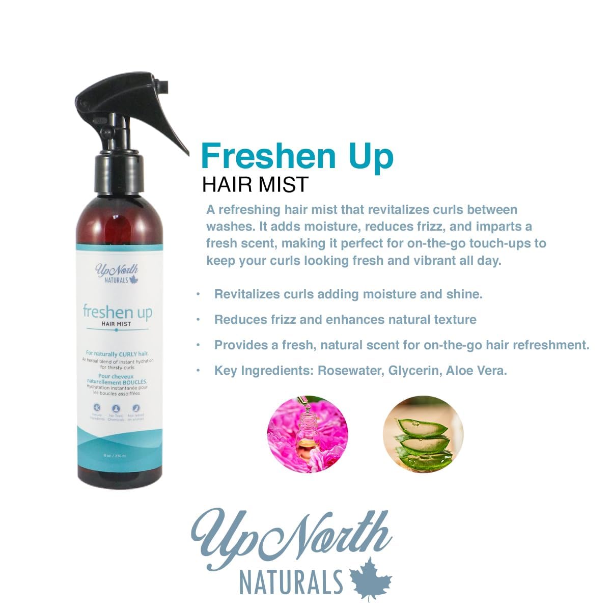 Up North Naturals Freshen Up Hair Mist| Hair for Curly Hair | Instant Hydration