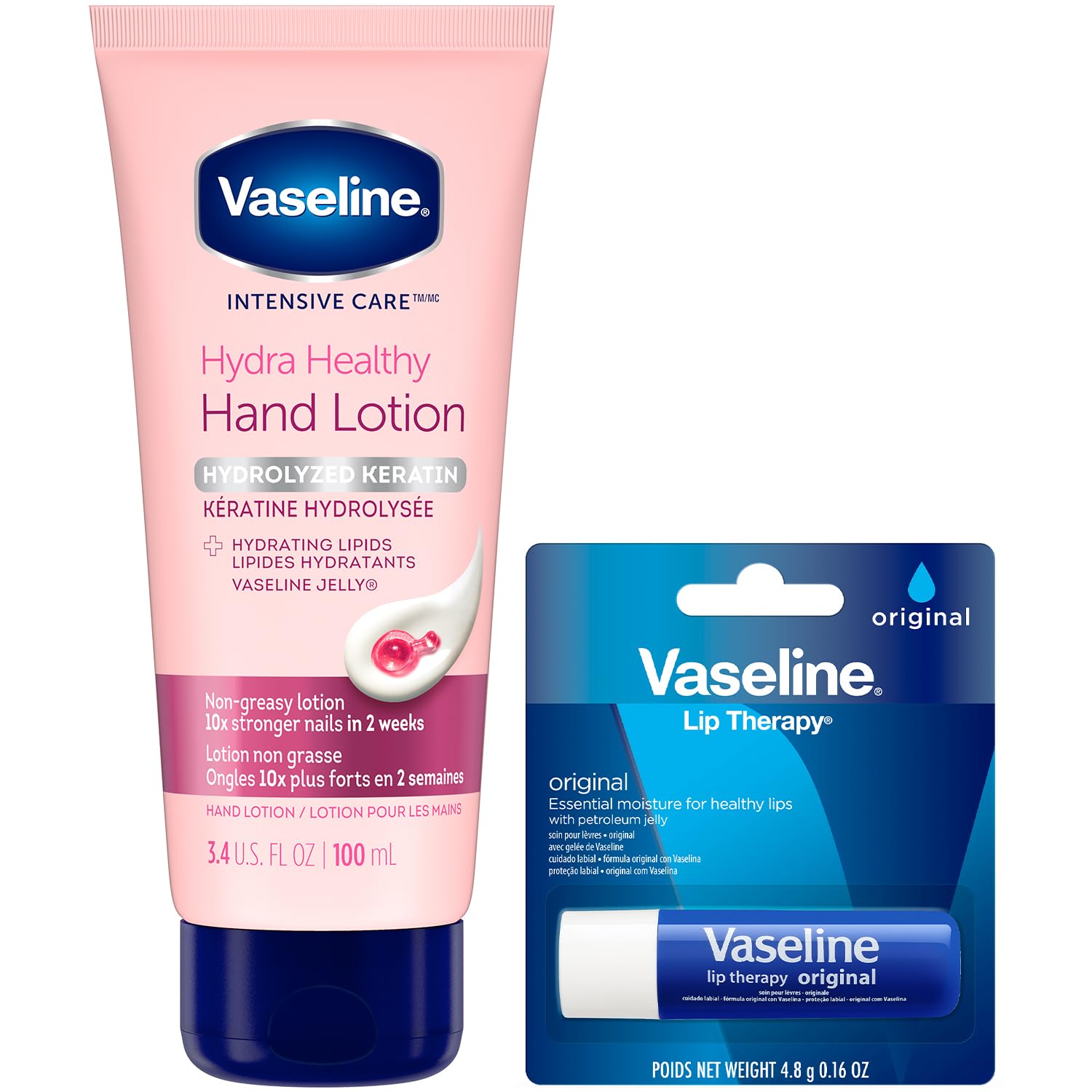 Vaseline Lotion Lip Therapy Bundle Healthy Hands Stronger Nails With Keratin