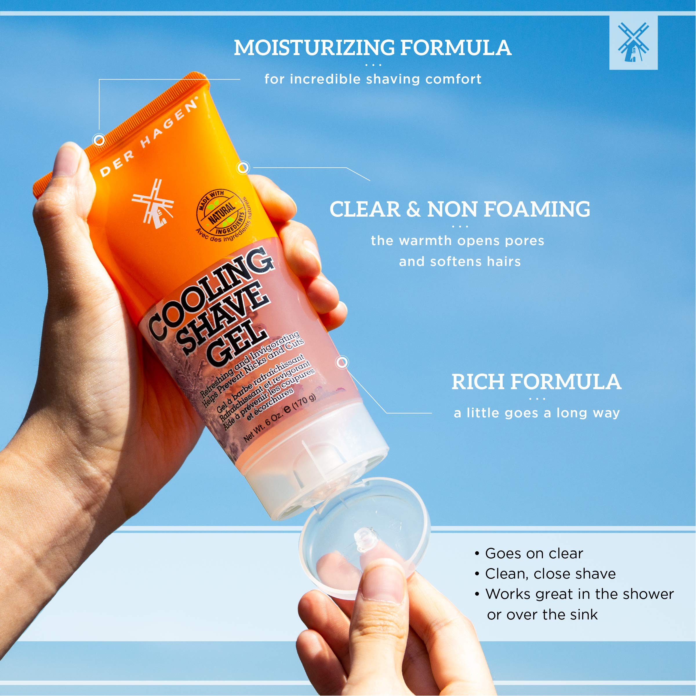 Van Der Hagen Cooling Shave Gel Invigorating Non Foaming Shave Gel Cools and - Thumbnail 2