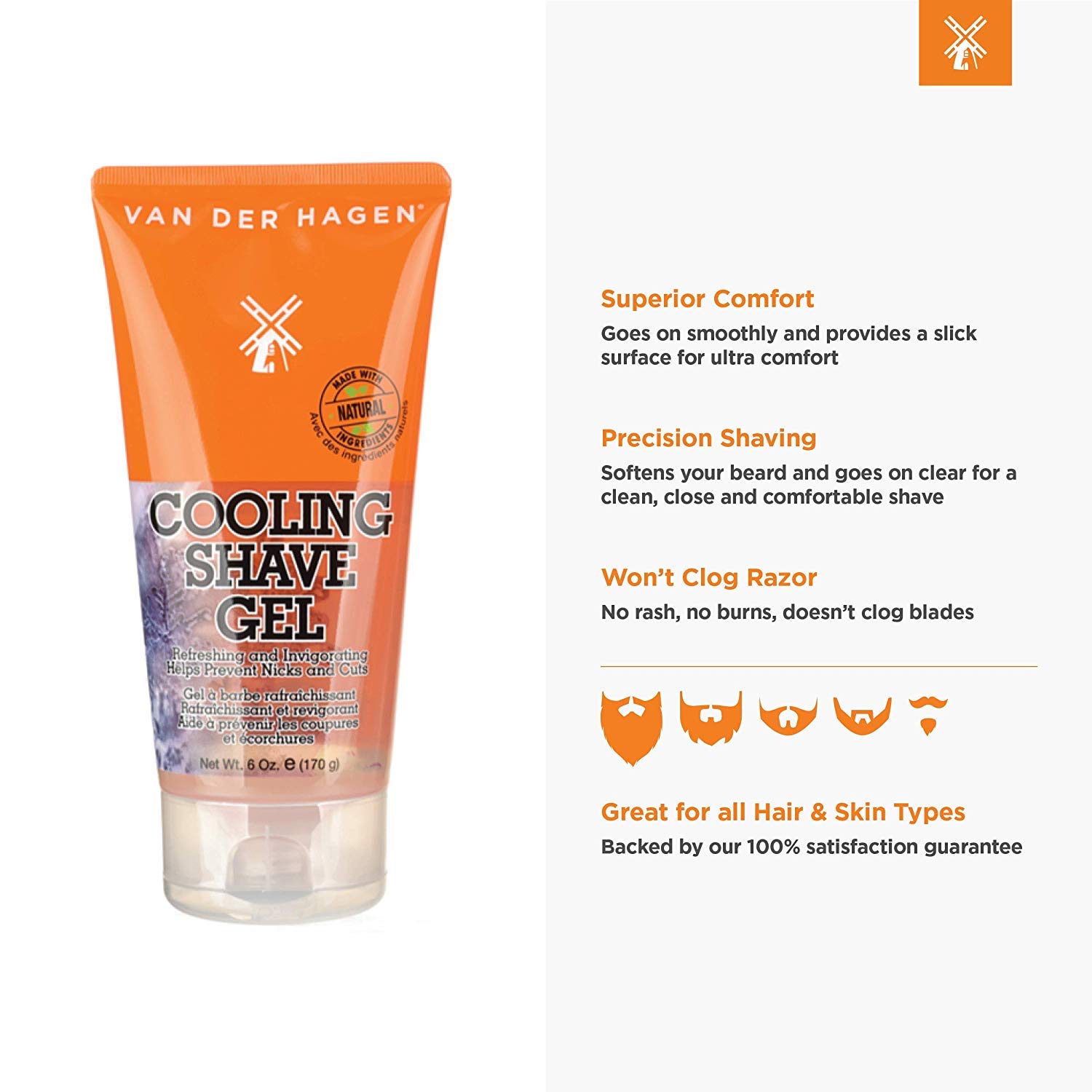 Van Der Hagen Cooling Shave Gel Invigorating Non Foaming Shave Gel Cools and - Thumbnail 3