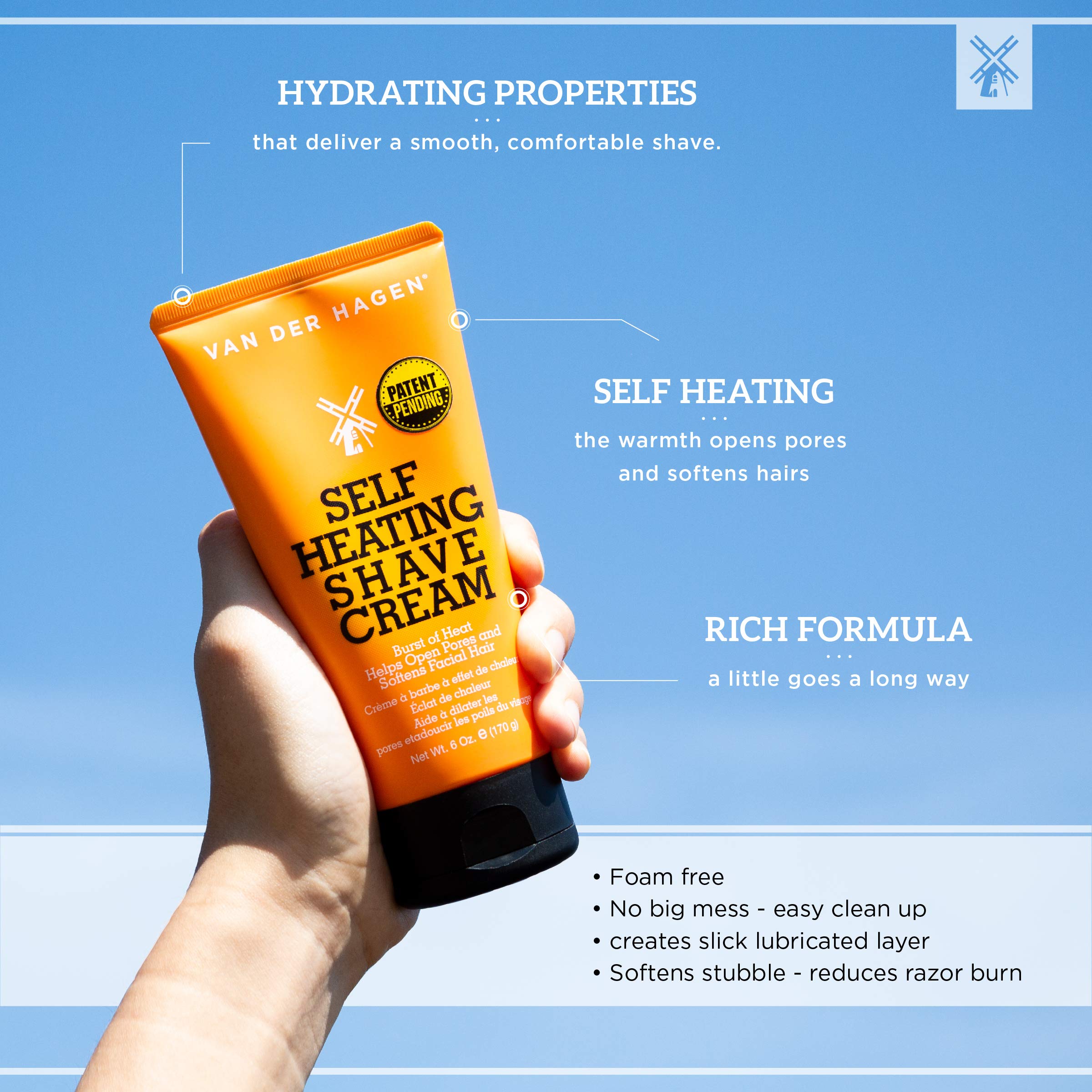 Van Der Hagen Self Heating Shave Cream Burst of Warmth Opens Pores and Softens - Thumbnail 2