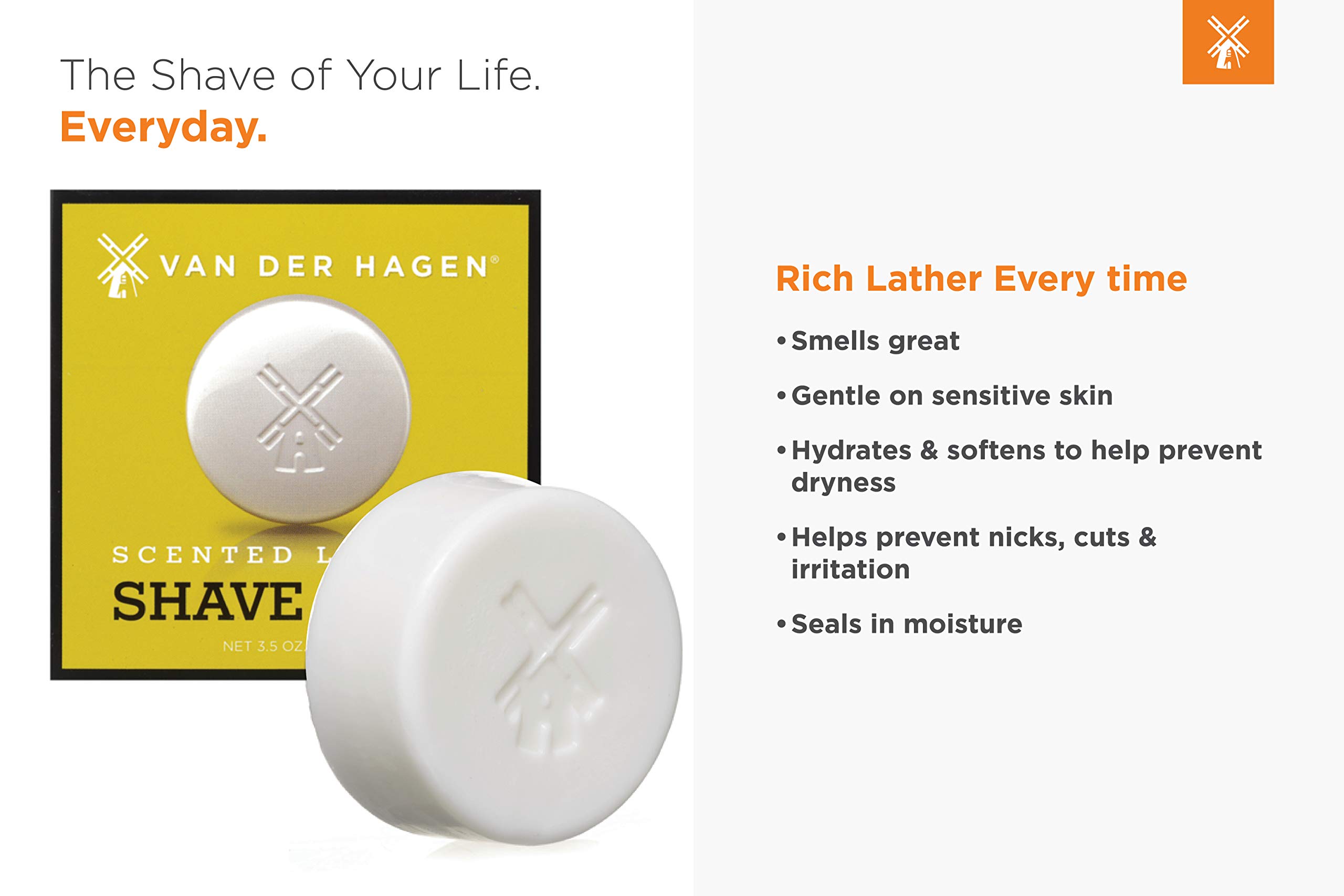 Van Der Hagen Luxury Scented Shave Soap For Men - Thumbnail 2