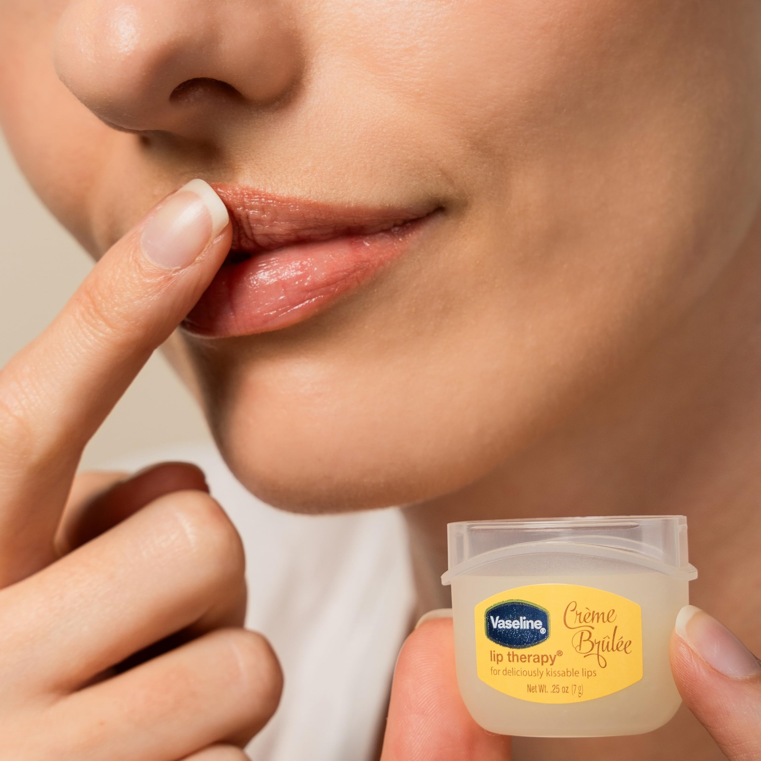 Vaseline Lip Balm for Instantly Soft Smooth Lips Crème Brûlée Lip Balm Locks In