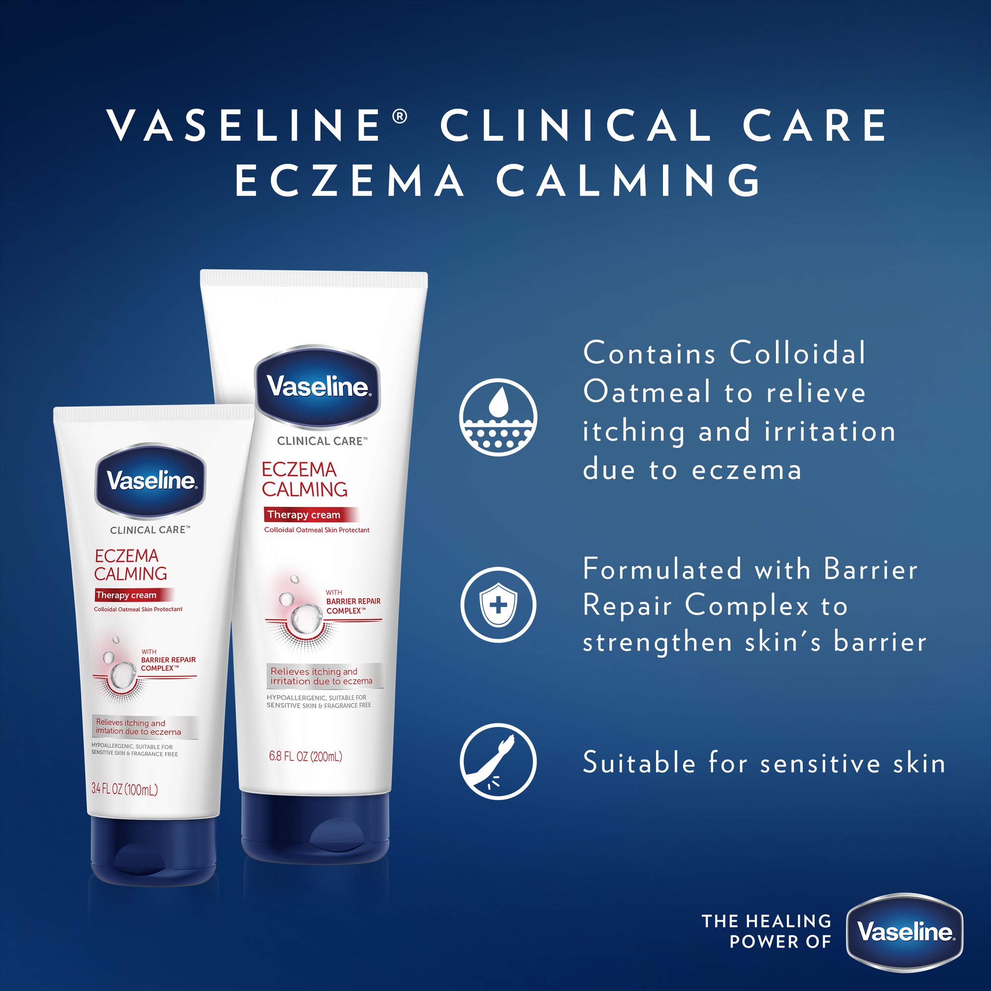 Vaseline Care Body Cream Eczema Calming Barrier Repair 6.8 Fl Oz - Thumbnail 2