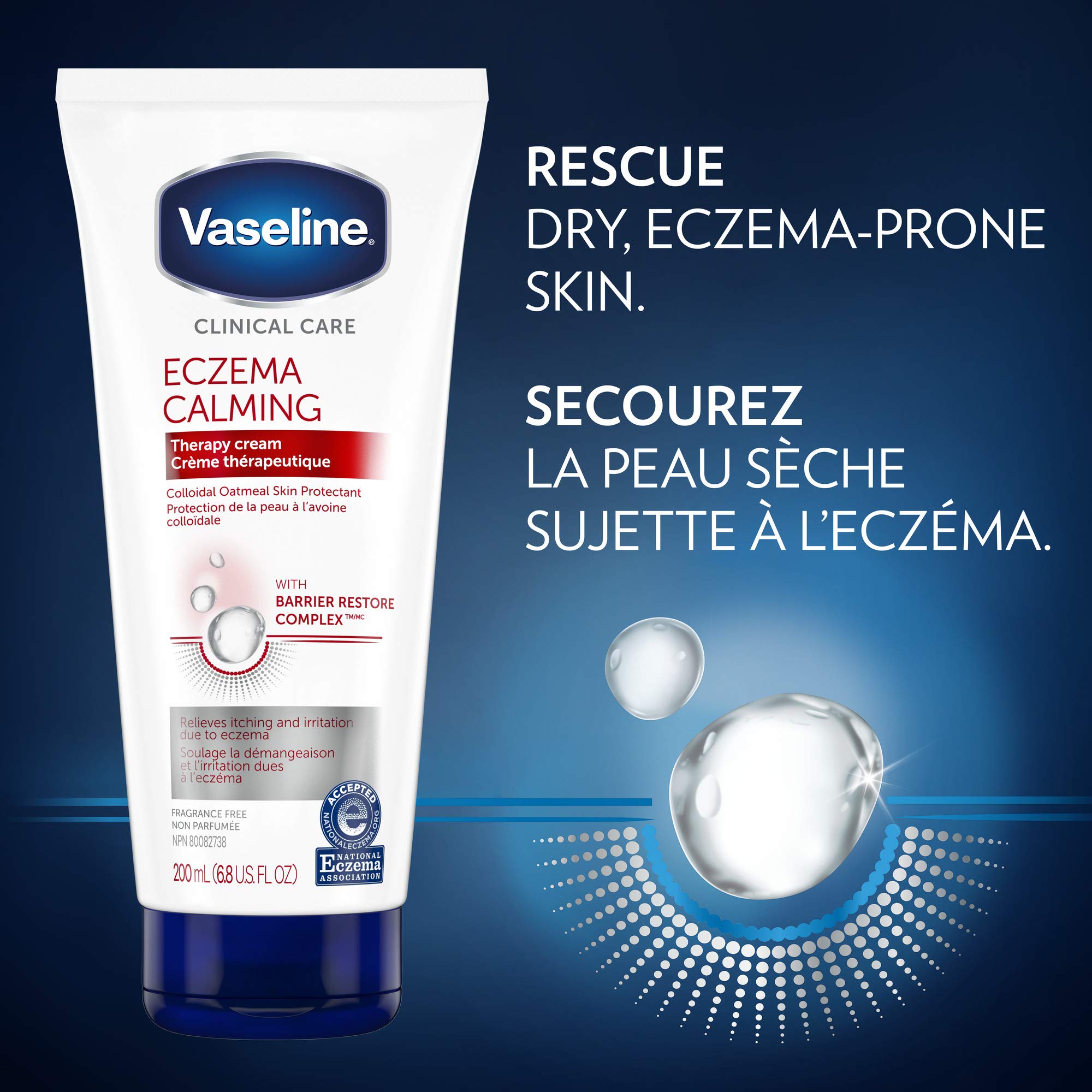 Vaseline Care Body Cream Eczema Calming Barrier Repair 6.8 Fl Oz