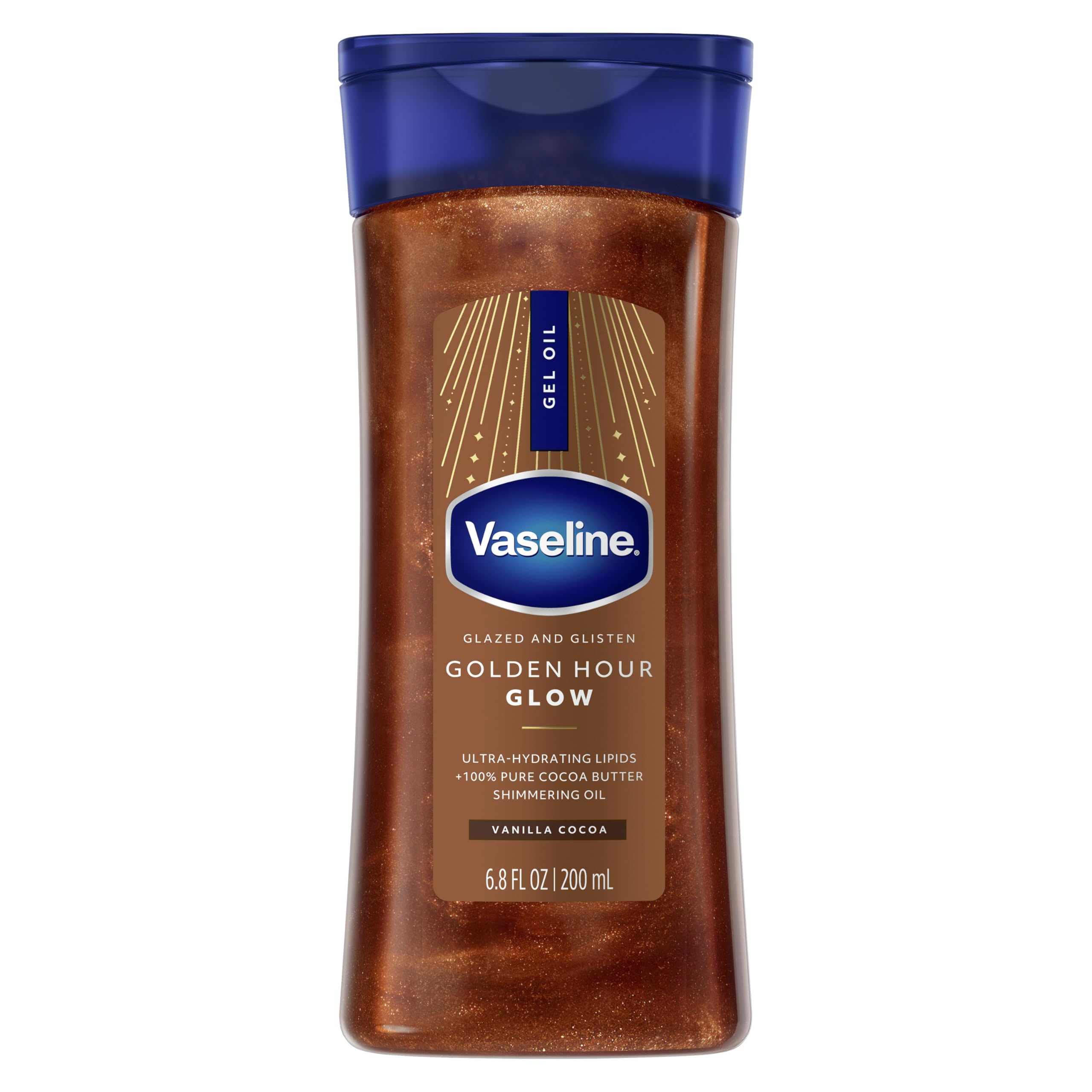 Vaseline Glazed and Glisten Golden Hour Body Gel Oil Glow Vanilla Cocoa