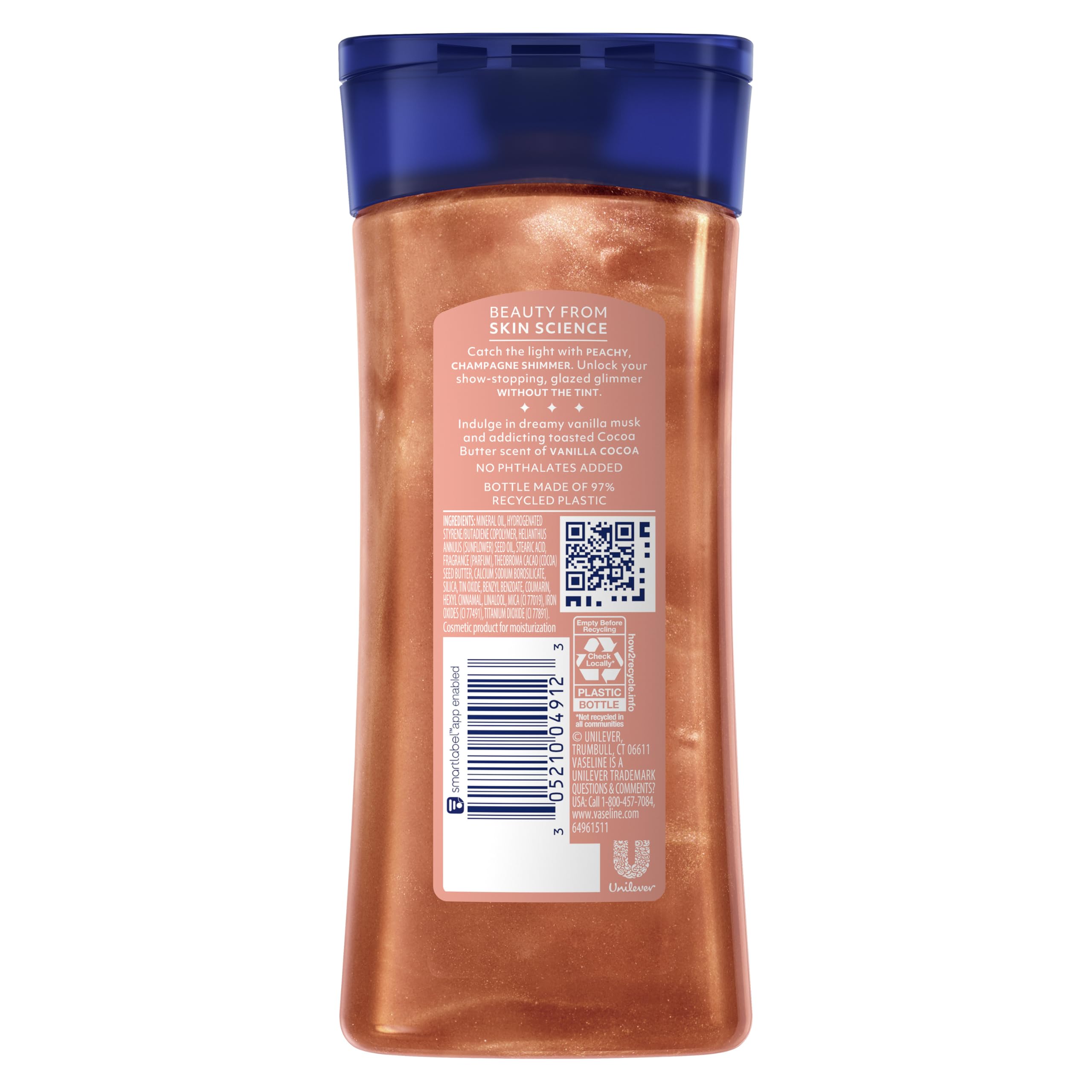 Vaseline Glazed and Glisten Sunlit Glow Body Gel Oil Vanilla Cocoa Shimmering - Thumbnail 2