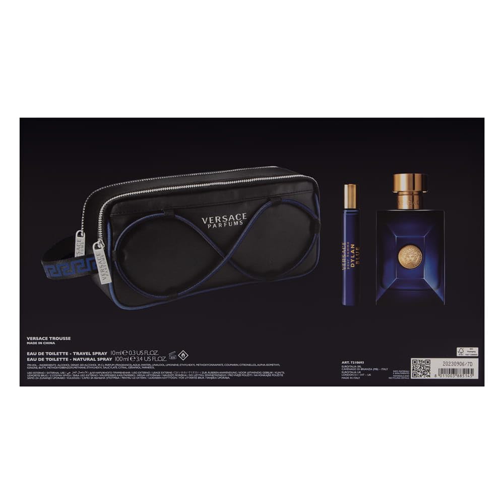 [Set] Versace Pour Homme Dylan Blue 3 Piece Set Includes: + Travel + Black Trousse - Thumbnail 2