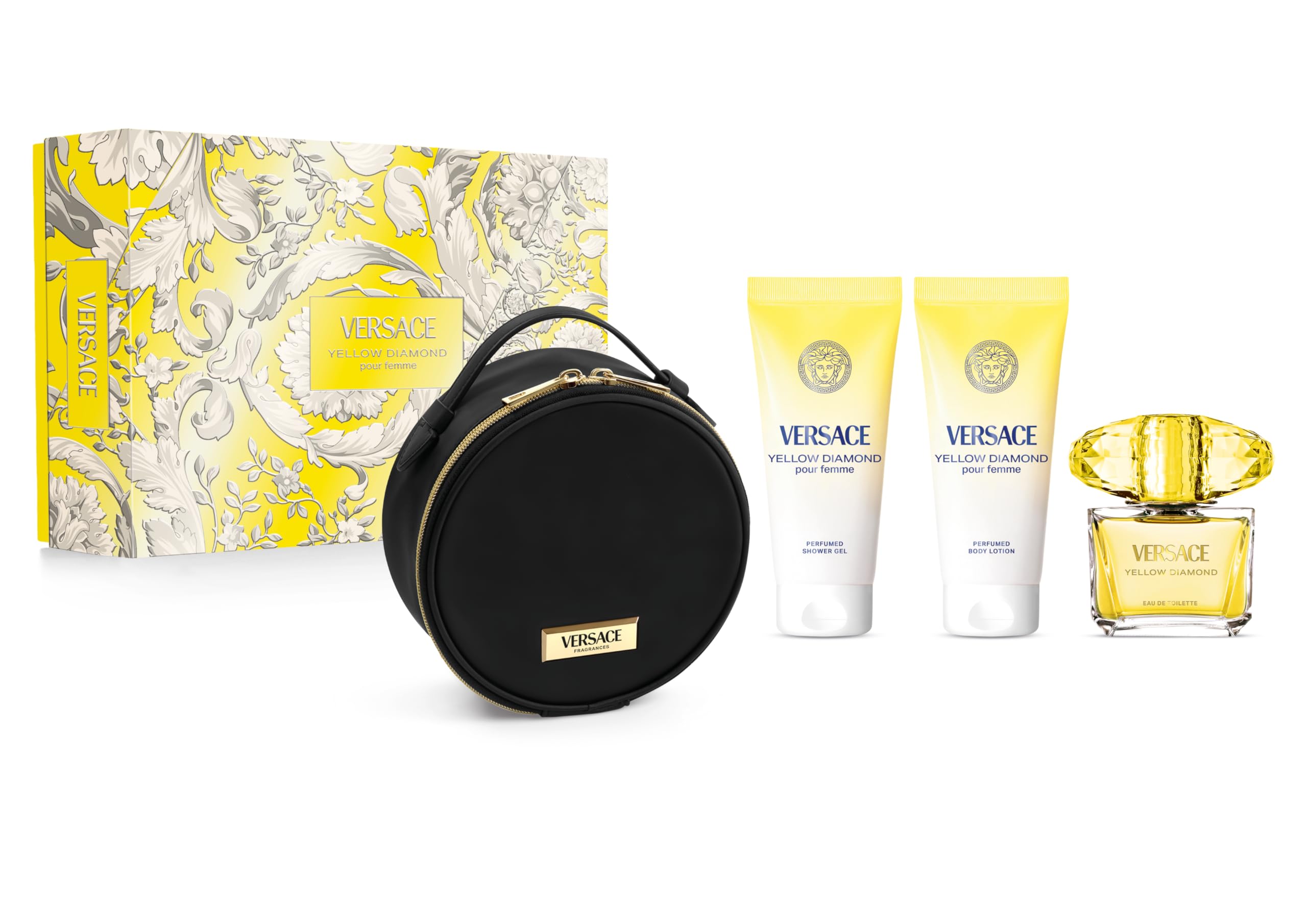 [Set] Versace Yellow Diamond 4 Piece For Women EDT 3 oz