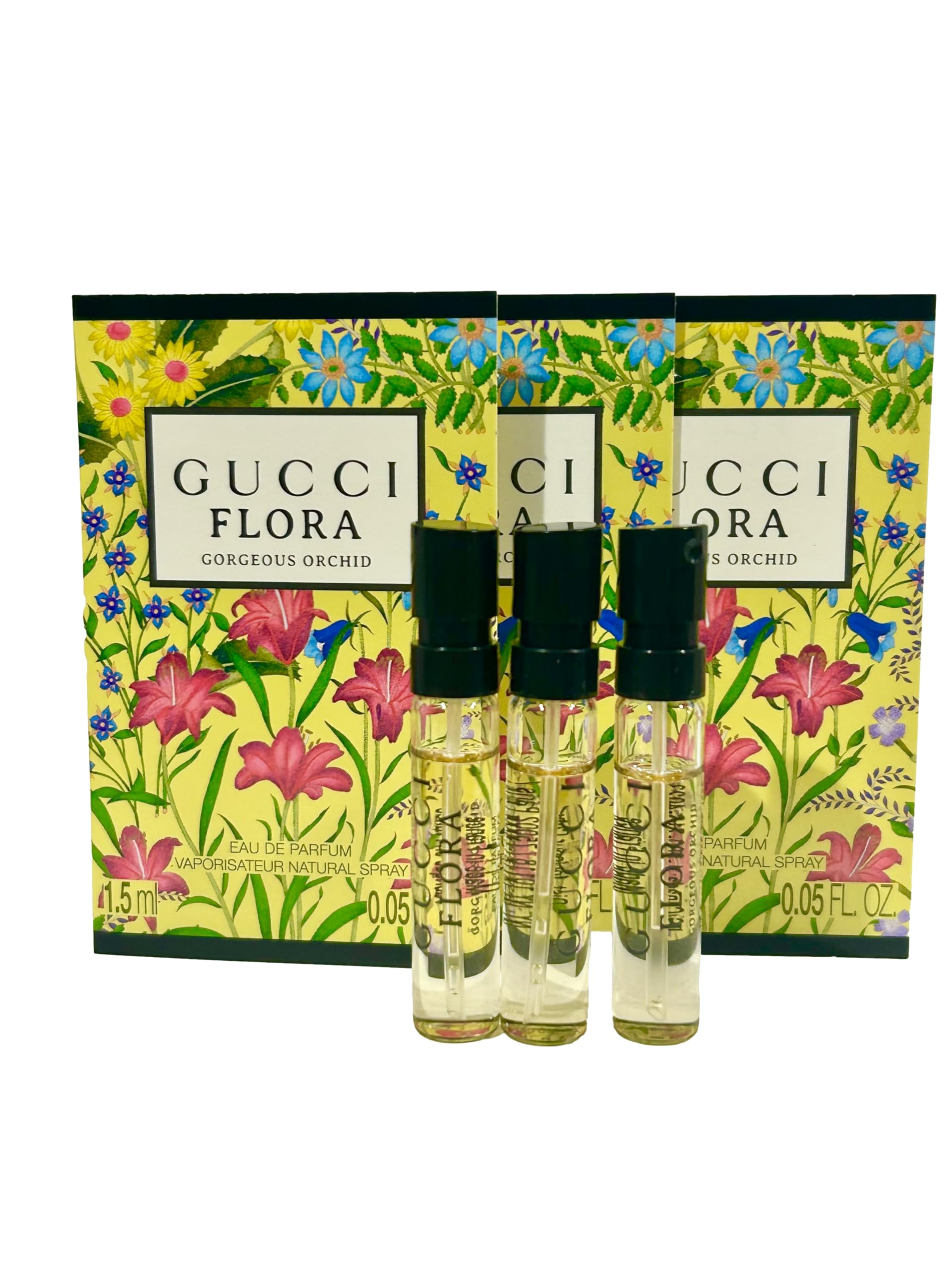 [Vial] Gucci Flora Gorgeous Orchid Sample Women 1. / Set of 3 EDP 5 ml (0.05 oz)