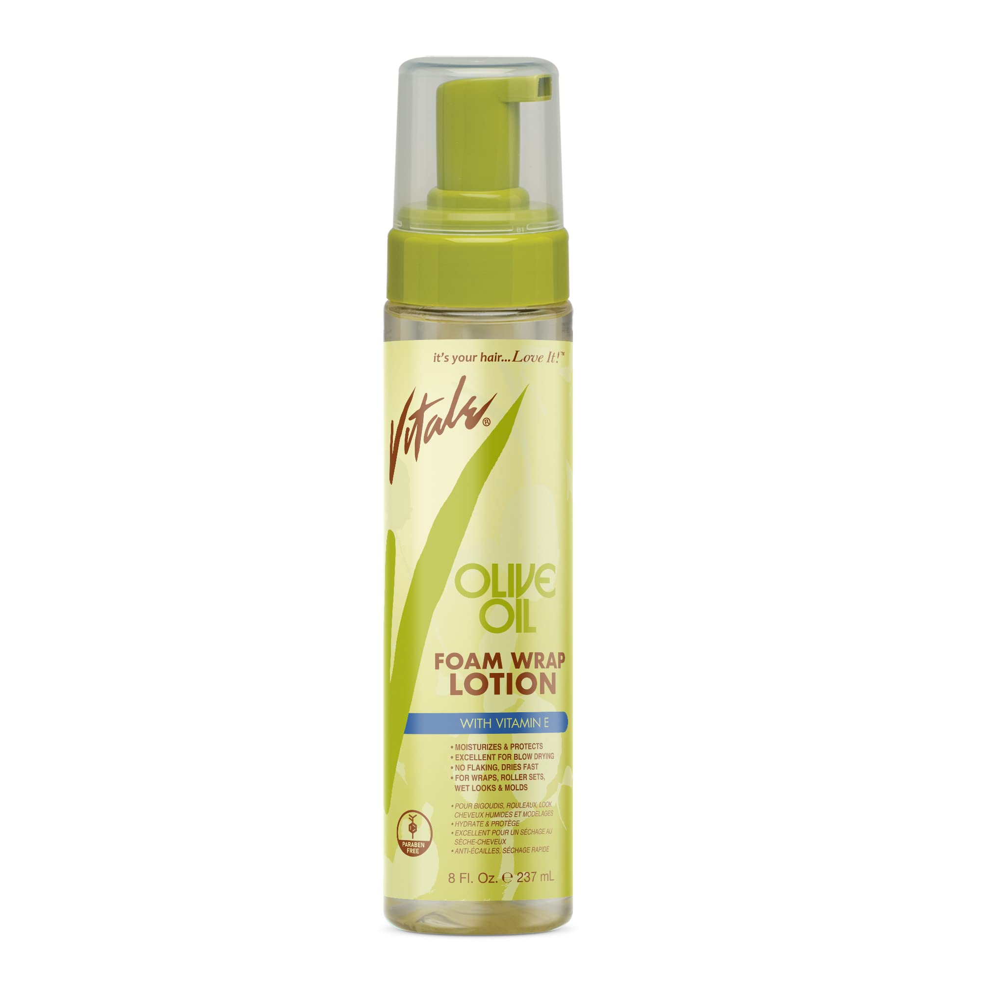 Vitale Olive Oil Foam Wrap Hair Lotion 8 Fl Oz Flake Free Anti Breakage Styling - Thumbnail 3