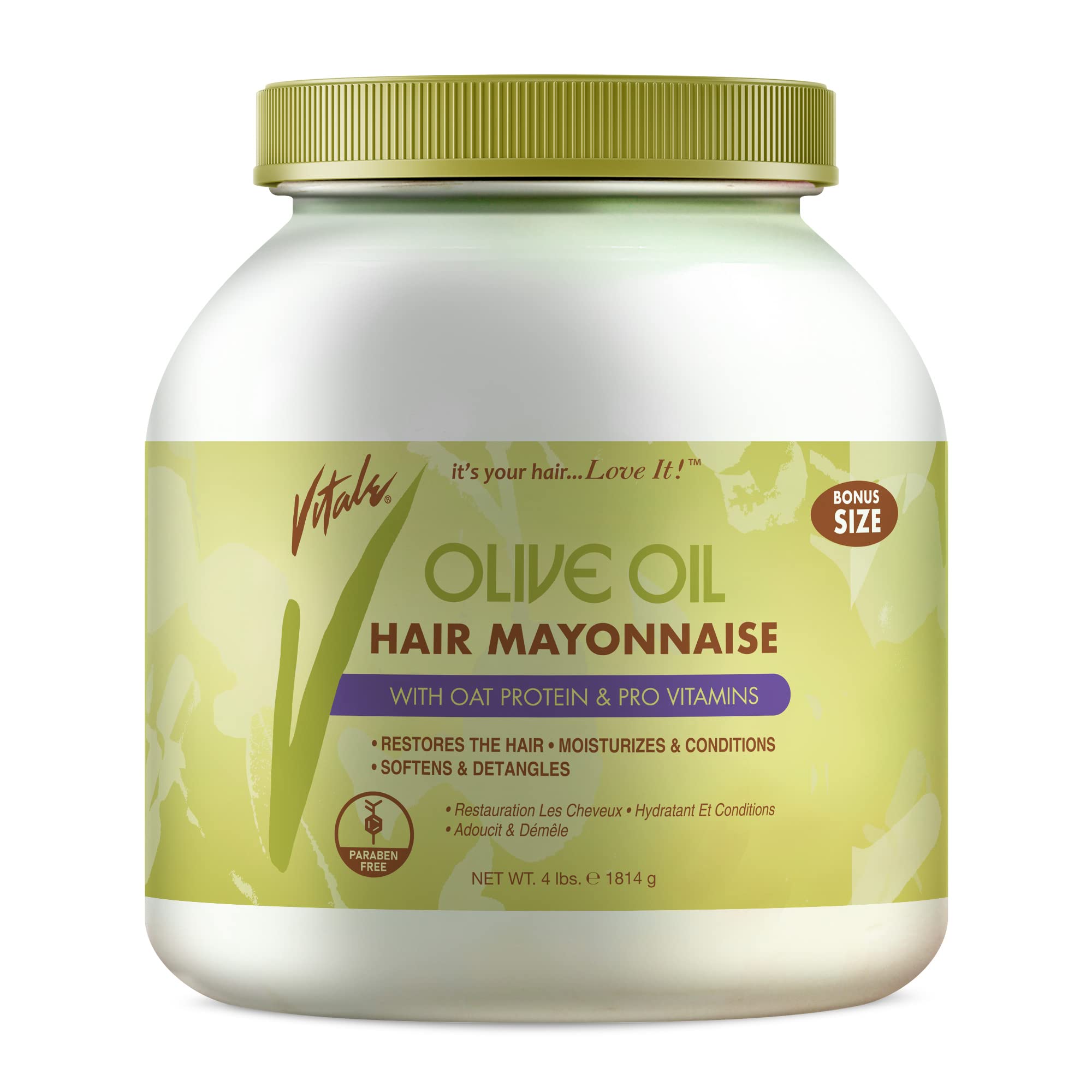 Vitale Olive Oil Hair Mayonnaise 4 Lb With Oat Egg Protein and Vitamins Good On - Thumbnail 3