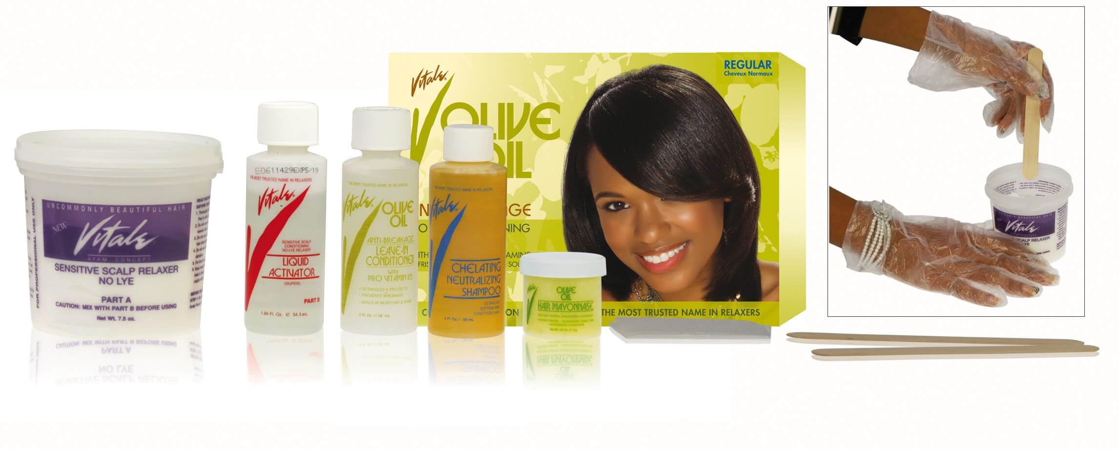 Vitale Olive Oil Relaxer Kit Super Green - Thumbnail 3