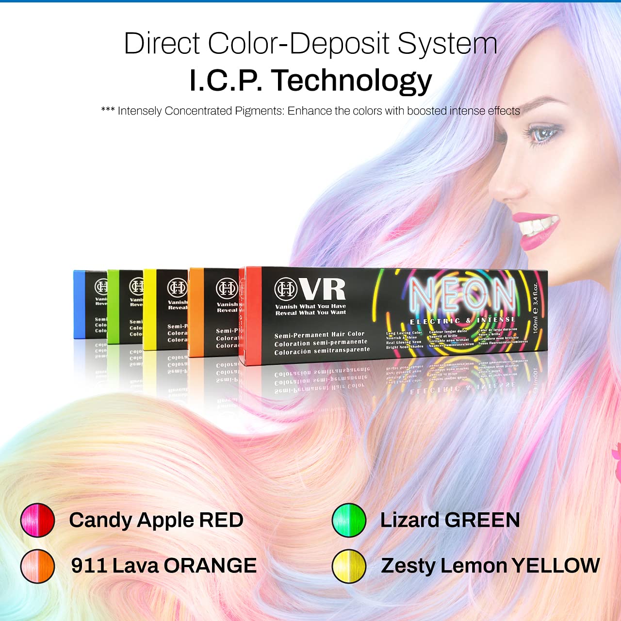 Cocohoney Vr Neon Color Electric Intense Semi Permanant Hair Color for Bleach - Thumbnail 3