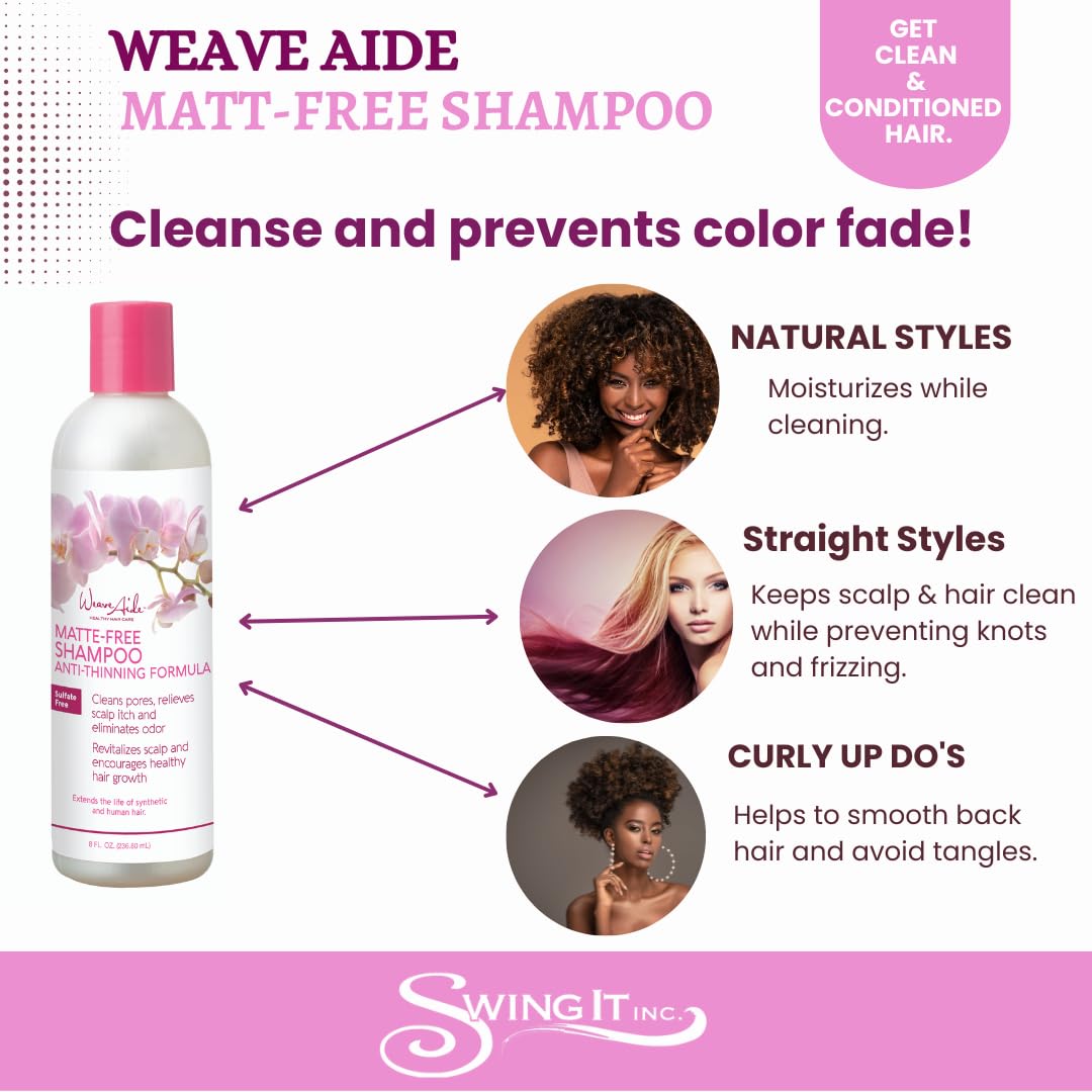 Swing It Inc Weave Aide Matte Free Shampoo 8 oz - Thumbnail 2