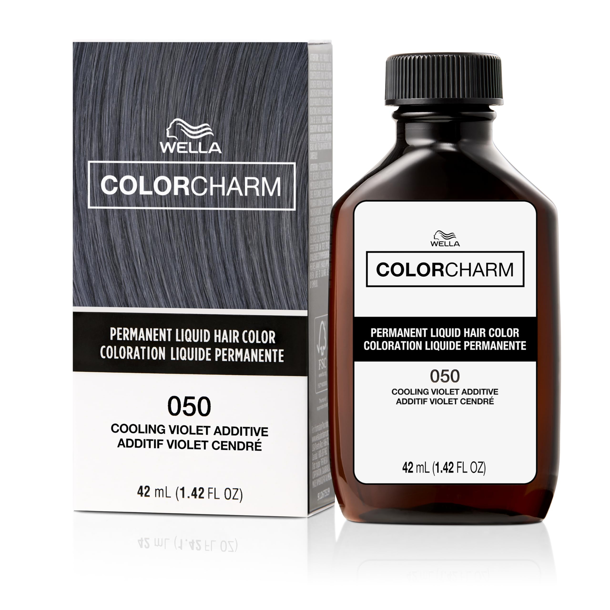 Colorcharm Permanent Liquid Hair Color for Gray Coverage| 050 Cooling Violet|
