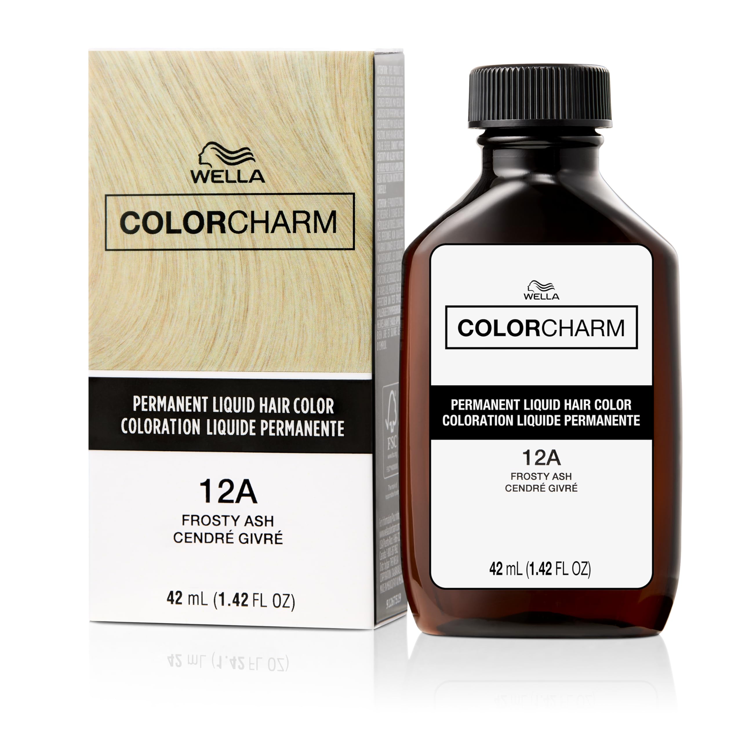 Colorcharm Permanent Liquid Hair Color for Gray Coverage| 12a Frosty Ash