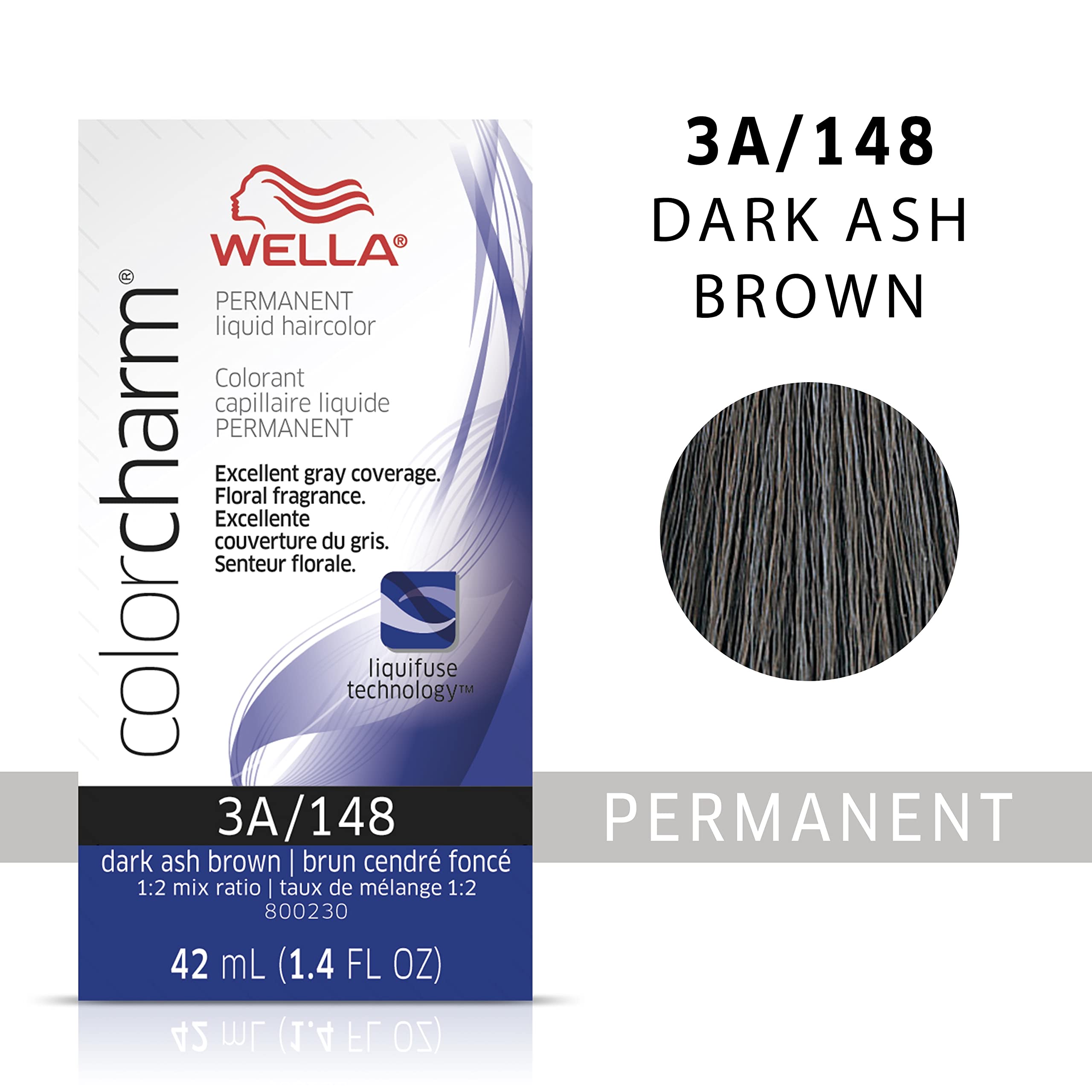 Colorcharm Permanent Liquid Hair Color for Gray Coverage | 3a Dark Ash Brown | - Thumbnail 2