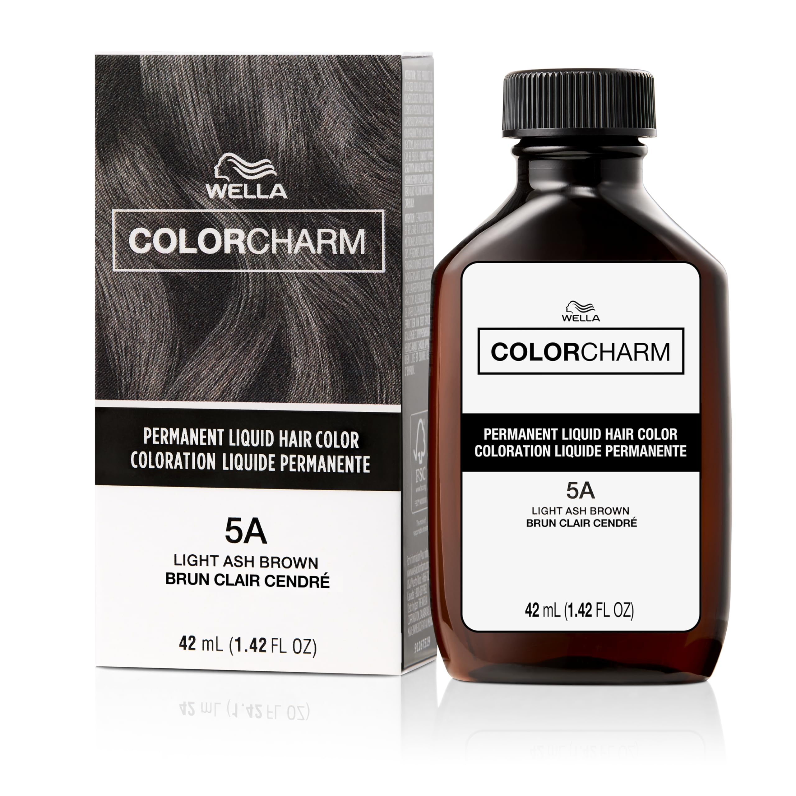 Colorcharm Permanent Liquid Hair Color for Gray Coverage| 5a Light Ash Brown |