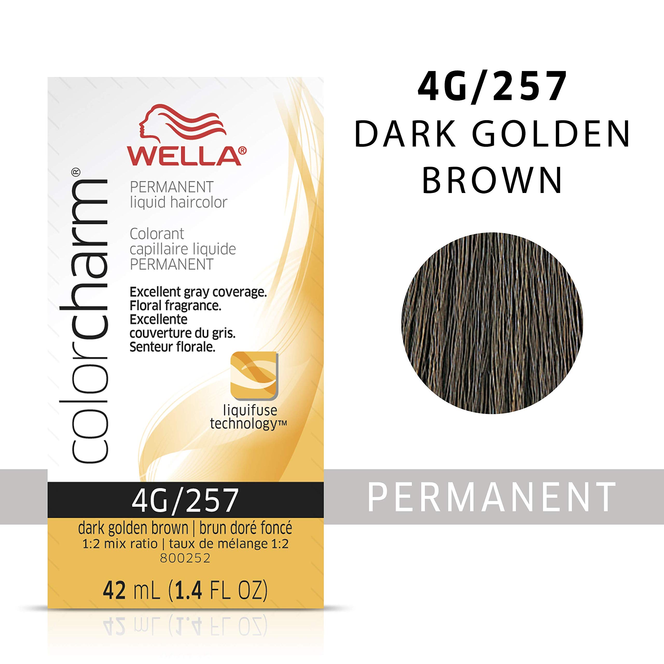 Colorcharm Permanent Liquid Hair Color for Gray Coverage| 4g Dark Gold Brown | - Thumbnail 2