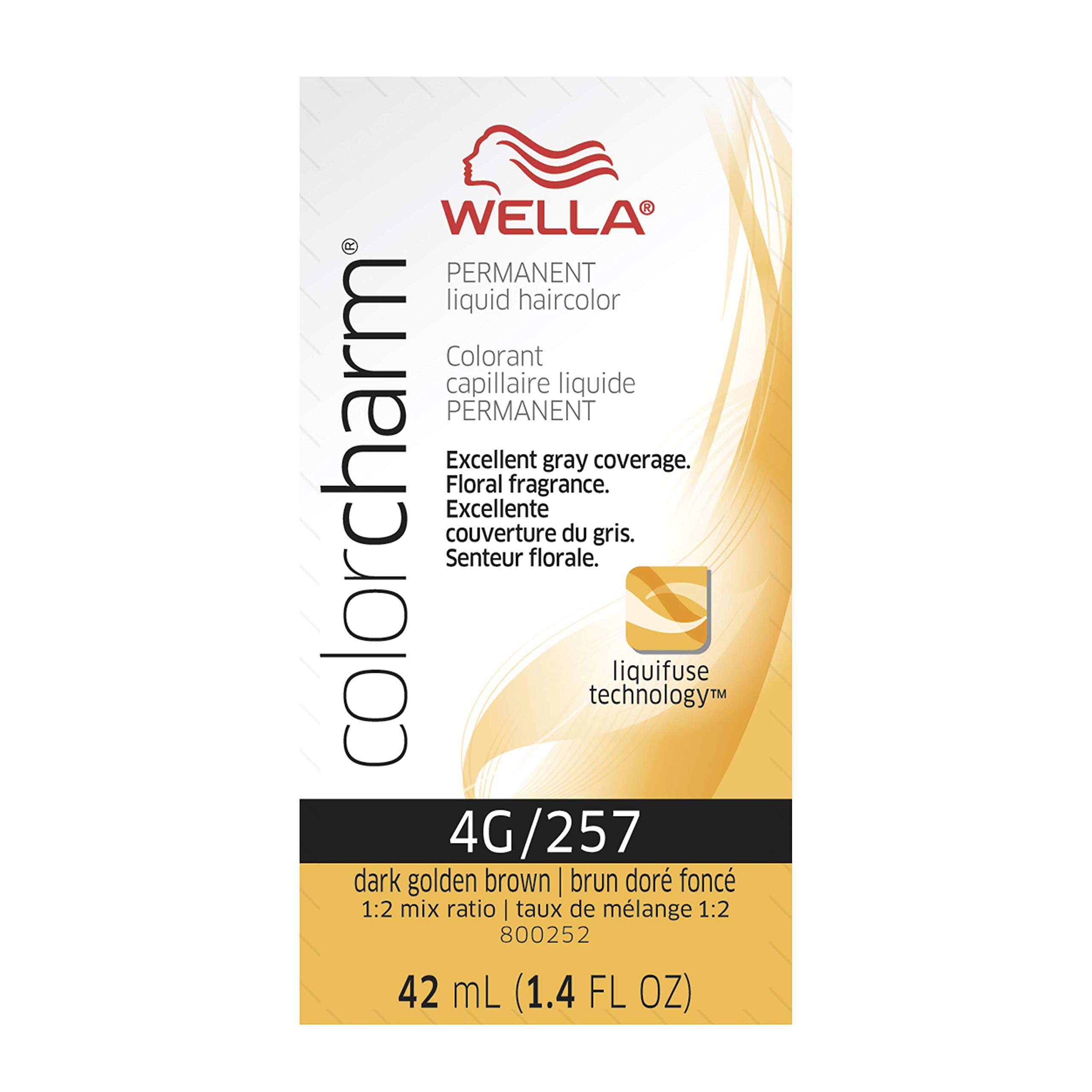 Colorcharm Permanent Liquid Hair Color for Gray Coverage| 4g Dark Gold Brown |