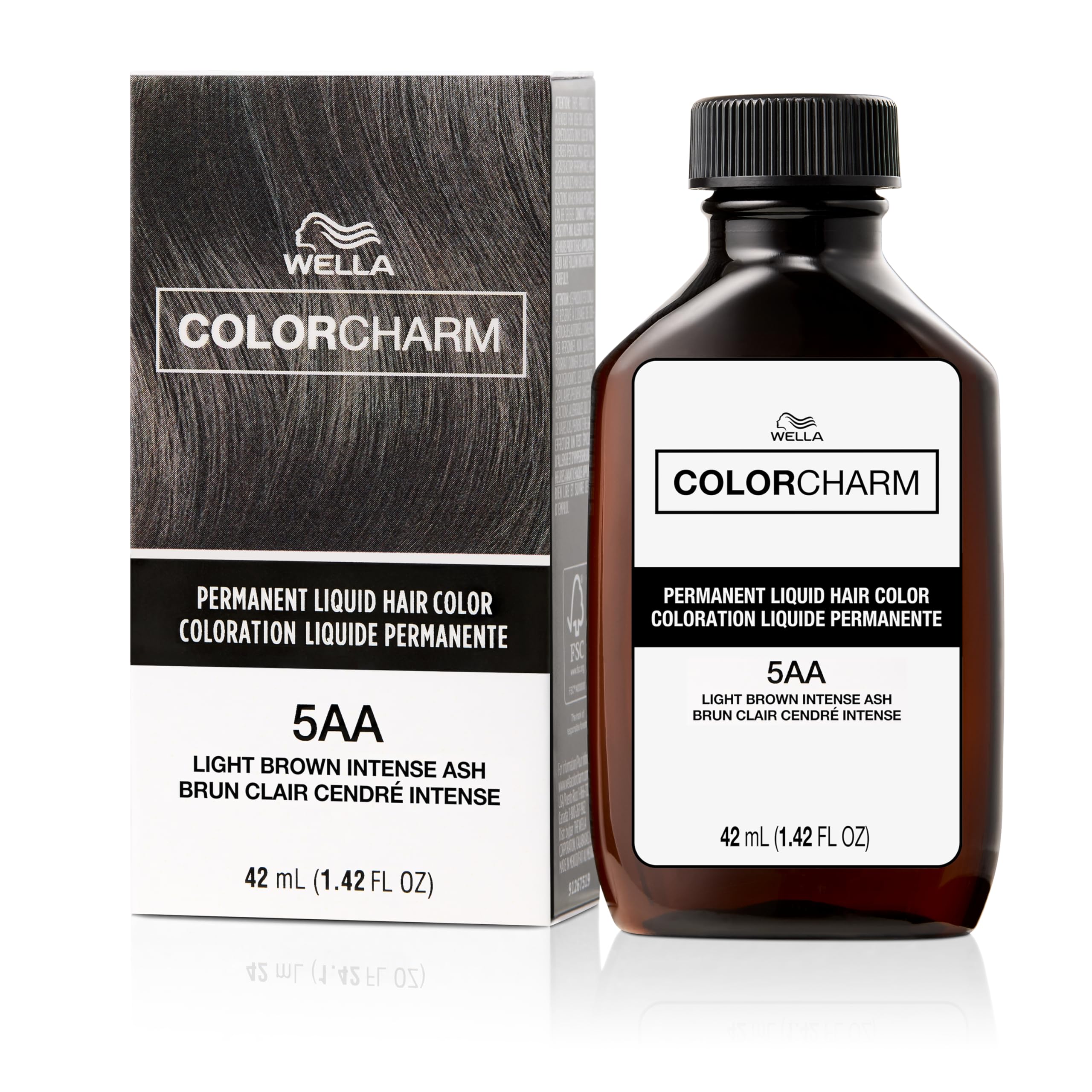 Colorcharm Permanent Liquid Hair Color for Gray Coverage| 5aa Light Brown