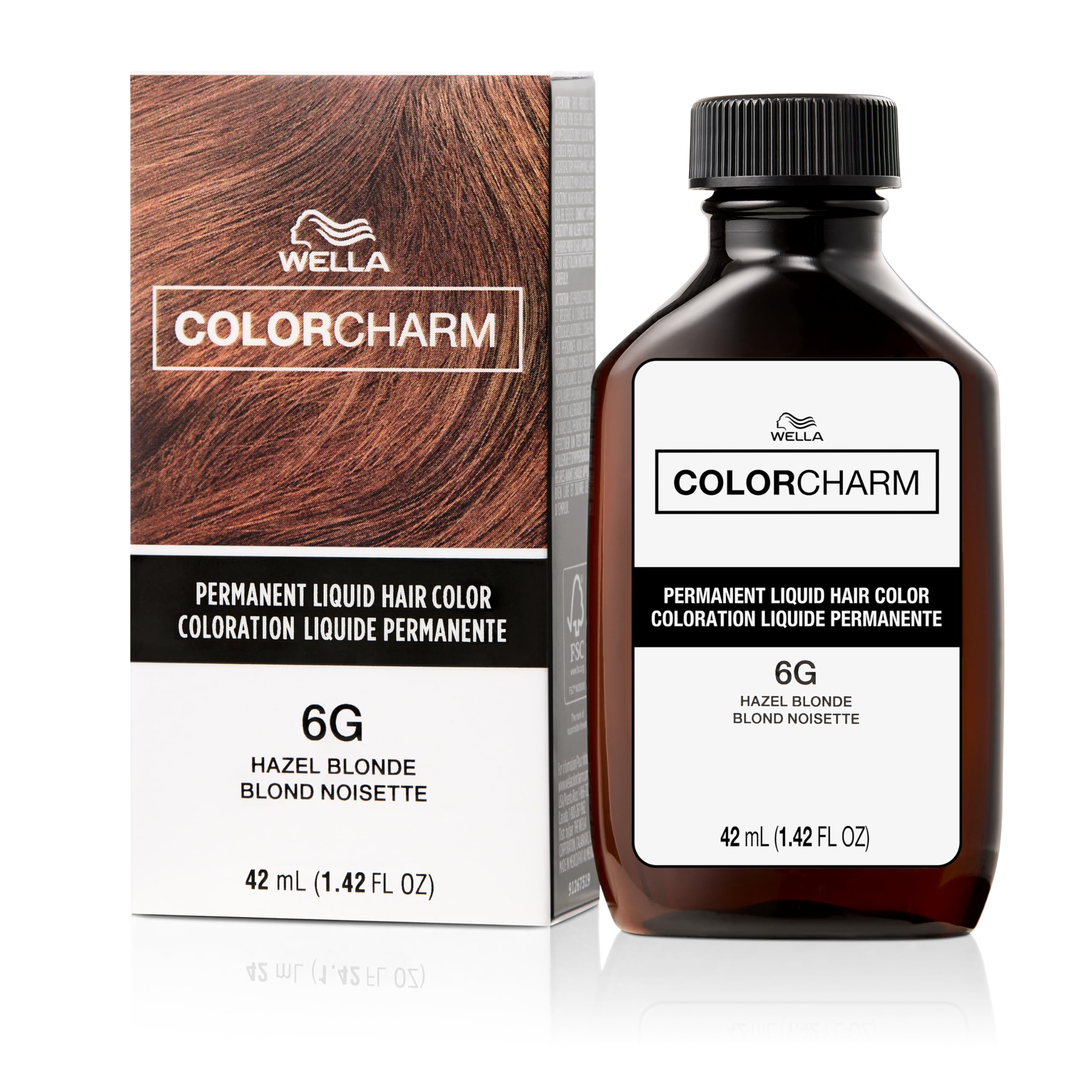 Colorcharm Permanent Liquid Hair Color for Gray Coverage| 6g/555 Hazel Blonde |