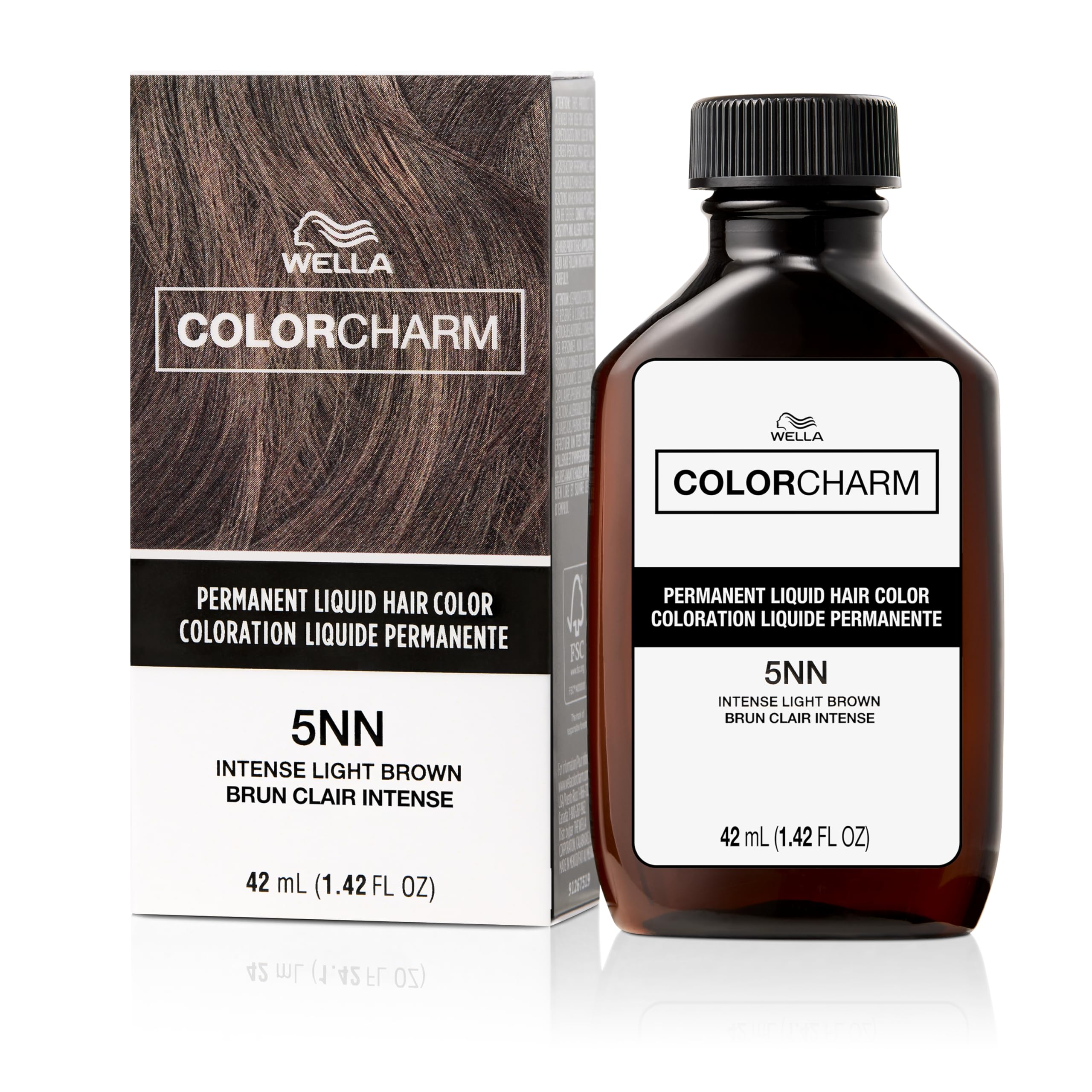 Colorcharm Permanent Liquid Hair Color for Gray Coverage| 5nn Intense Light