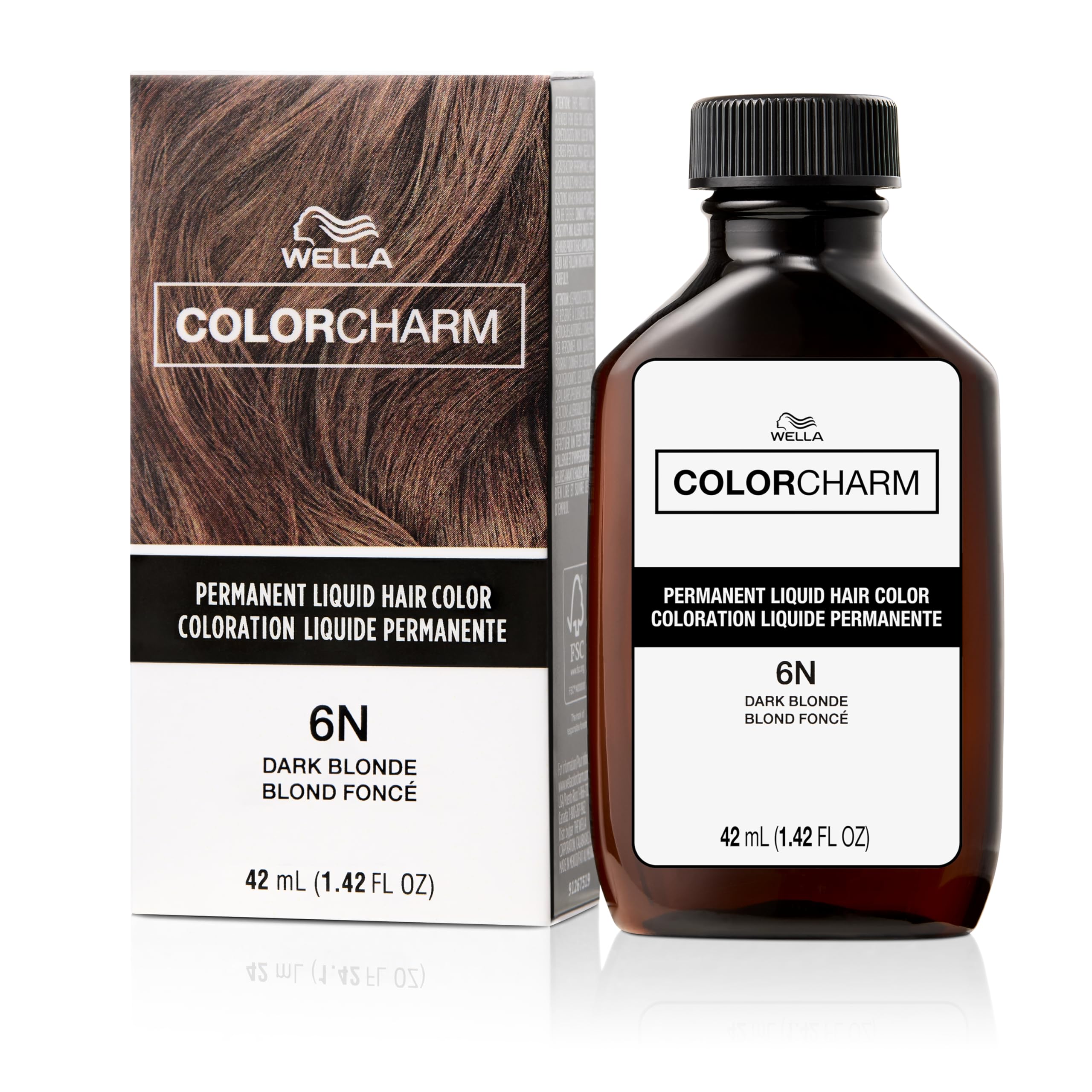 Colorcharm Permanent Liquid Hair Color for Gray Coverage| 6n Dark Blonde | 1.4
