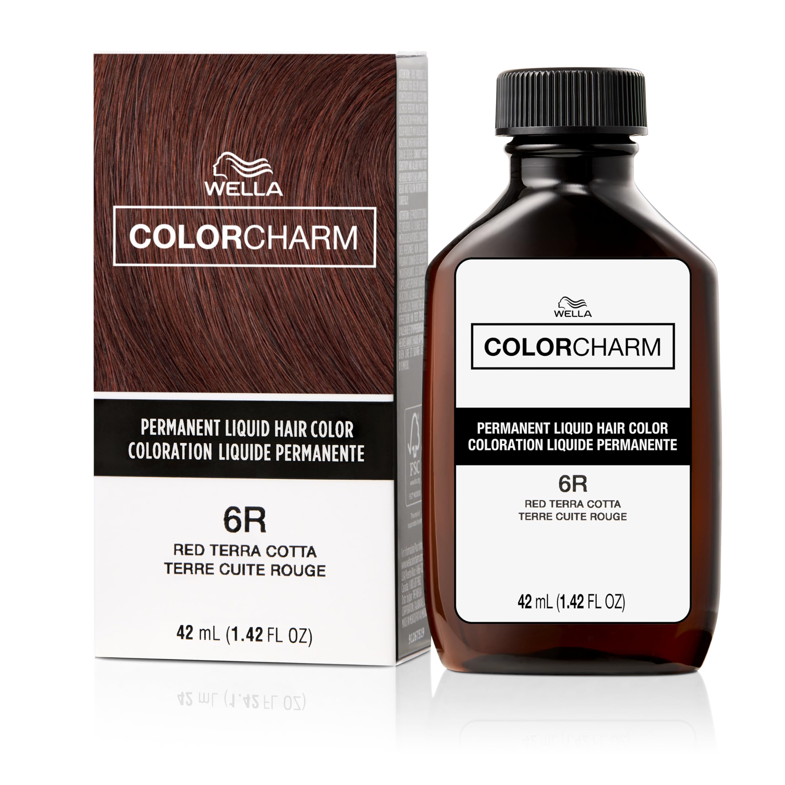 Colorcharm Permanent Liquid Hair Color for Gray Coverage | 6r Red Terra Cotta|