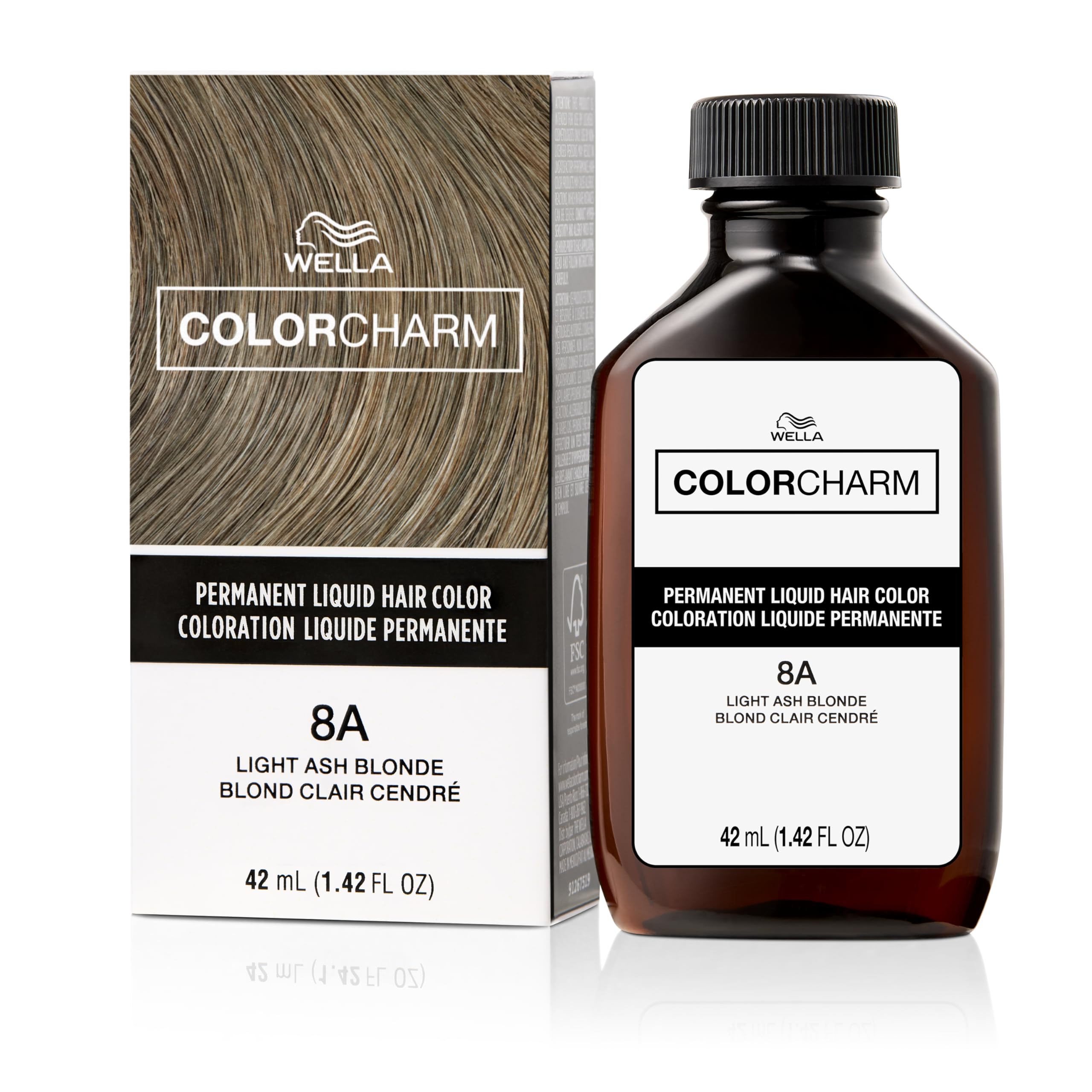 Colorcharm Permanent Liquid Hair Color for Gray Coverage| 8a Light Ash Blonde |