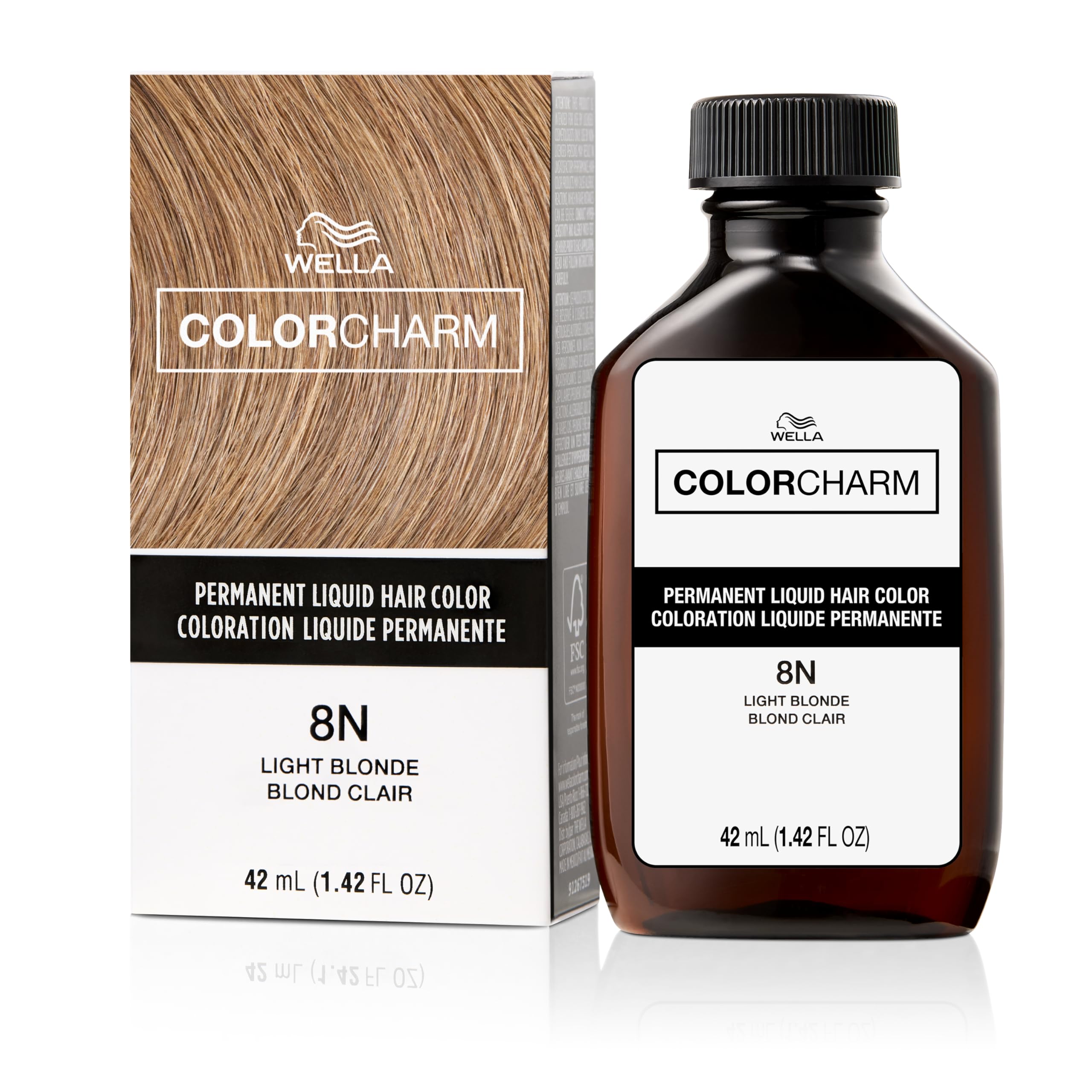 Colorcharm Permanent Liquid Hair Color for Gray Coverage| 8n Light Blonde | 1.4