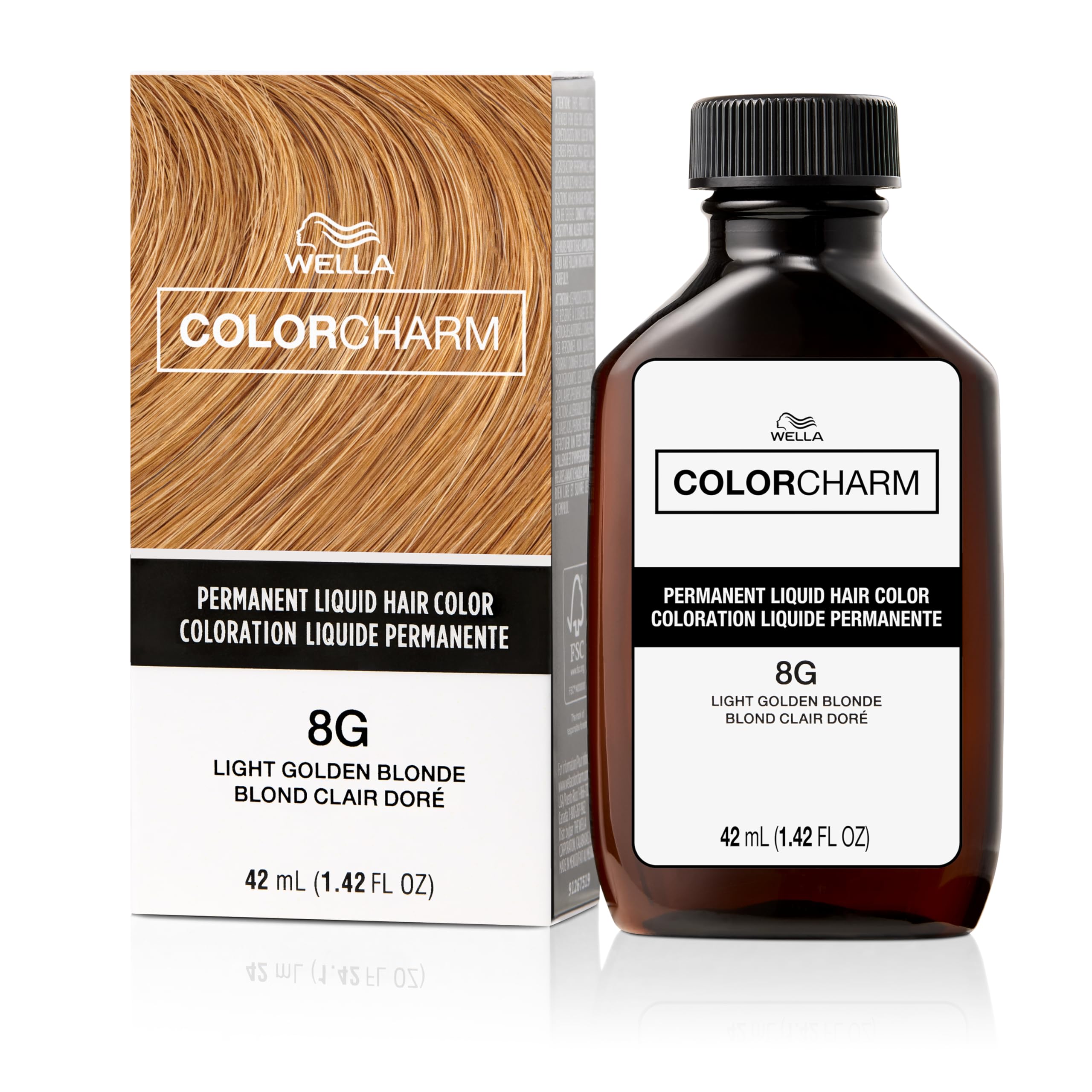 Colorcharm Permanent Liquid Hair Color for Gray Coverage| 8g Light Gold Blonde|