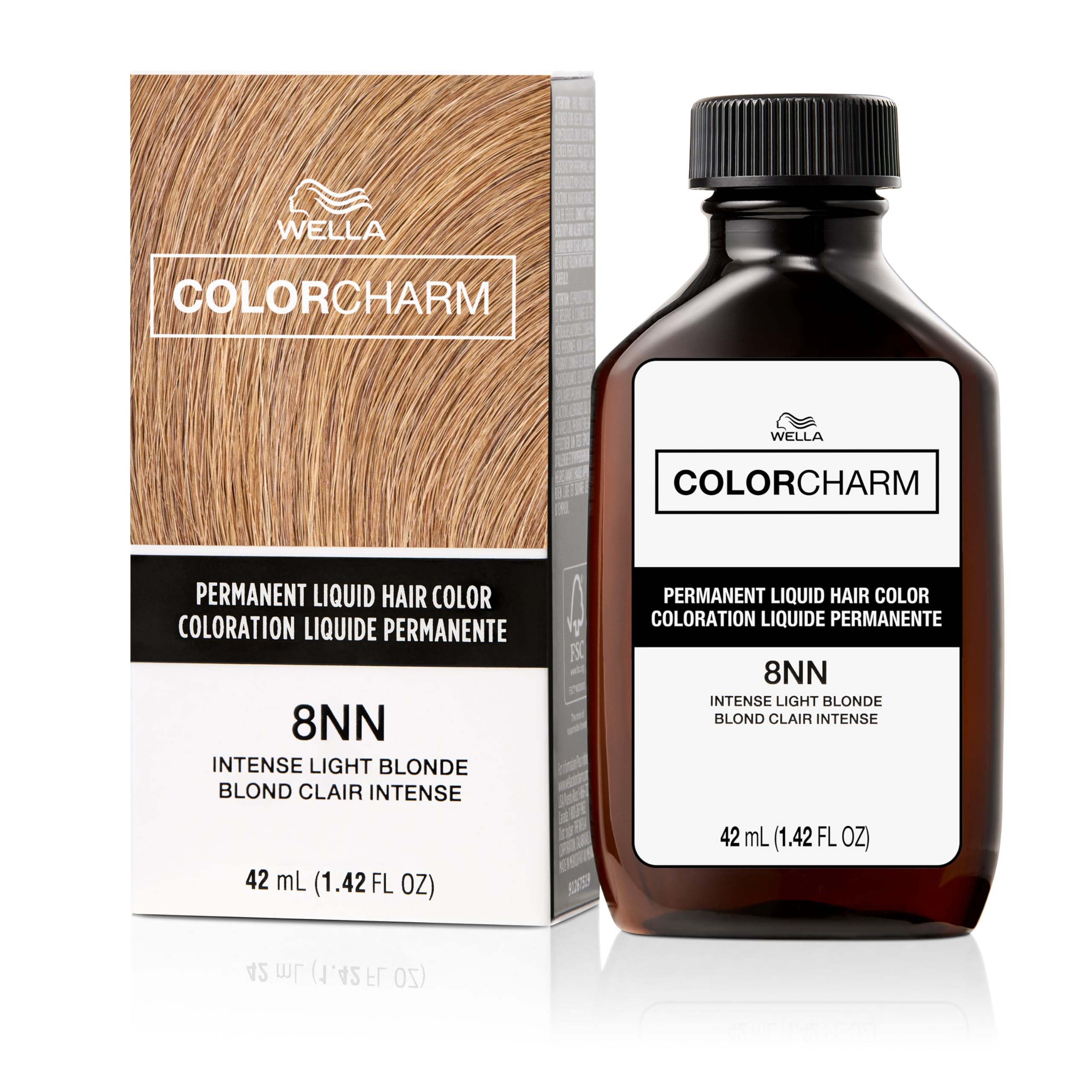 Colorcharm Permanent Liquid Hair Color for Gray Coverage| 8nn Intense Light