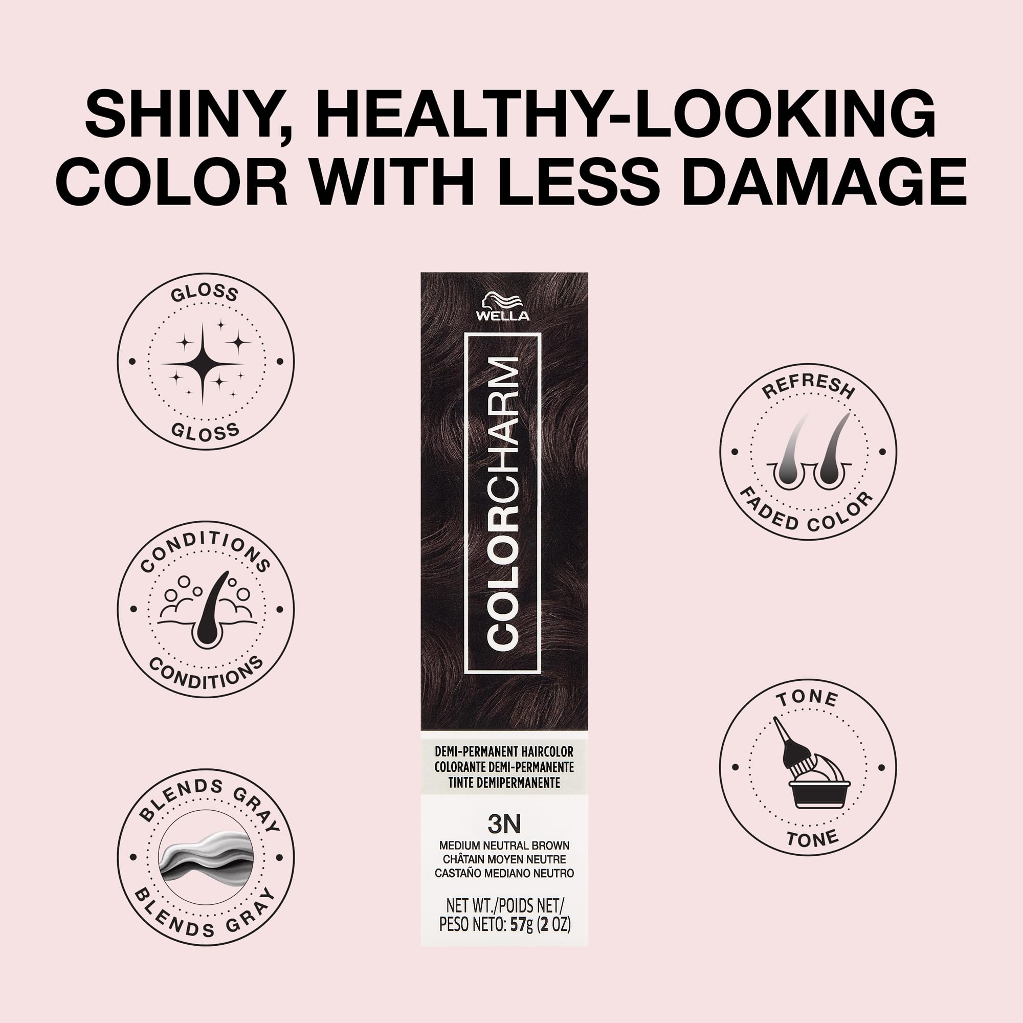 Colorcharm Demi Permanent Hair Color 3n Medium Neutral Brown Gloss Refresh and - Thumbnail 3
