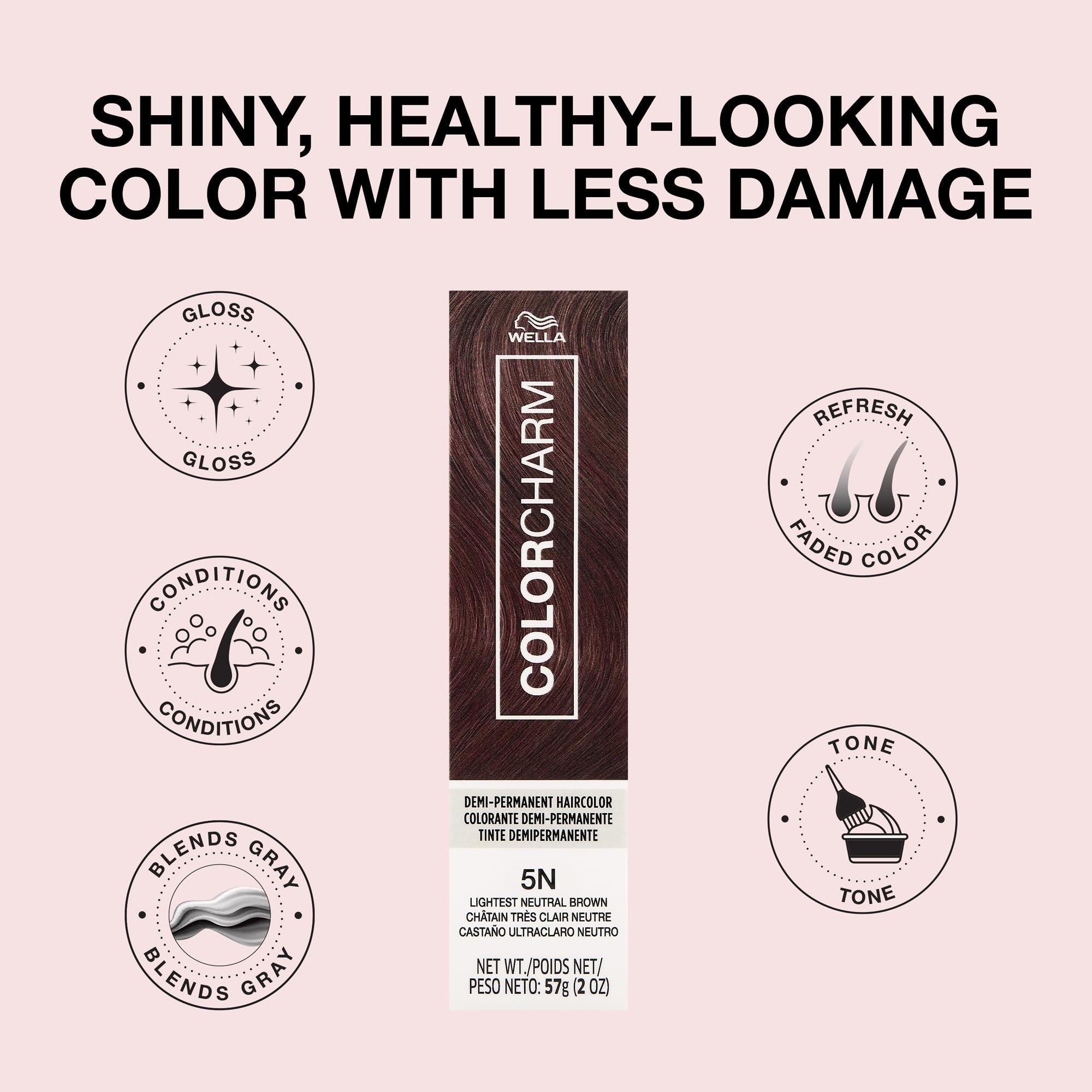 Colorcharm Demi Permanent Hair Color | 5n Lightest Neutral Brown | Gloss - Thumbnail 3