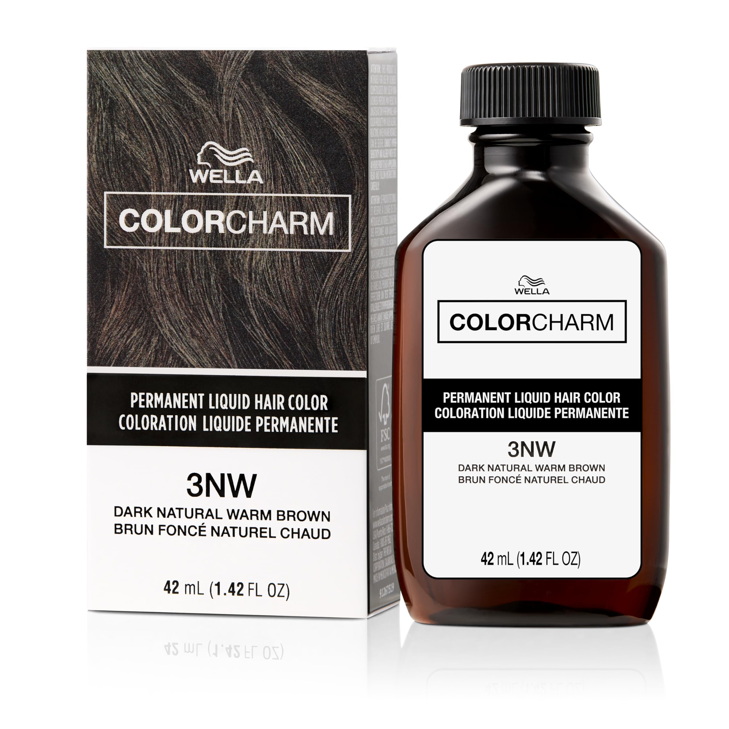 Colorcharm Permanent Liquid Hair Color for Gray Coverage| 3nw Dark Natural Warm