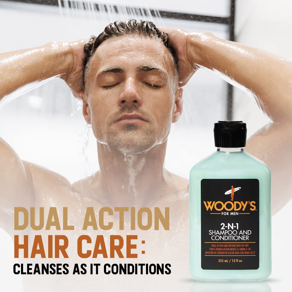 Woody's 2 In 1 Hair Thickening Shampoo and Conditioner Conditioner for Fuller - Thumbnail 3